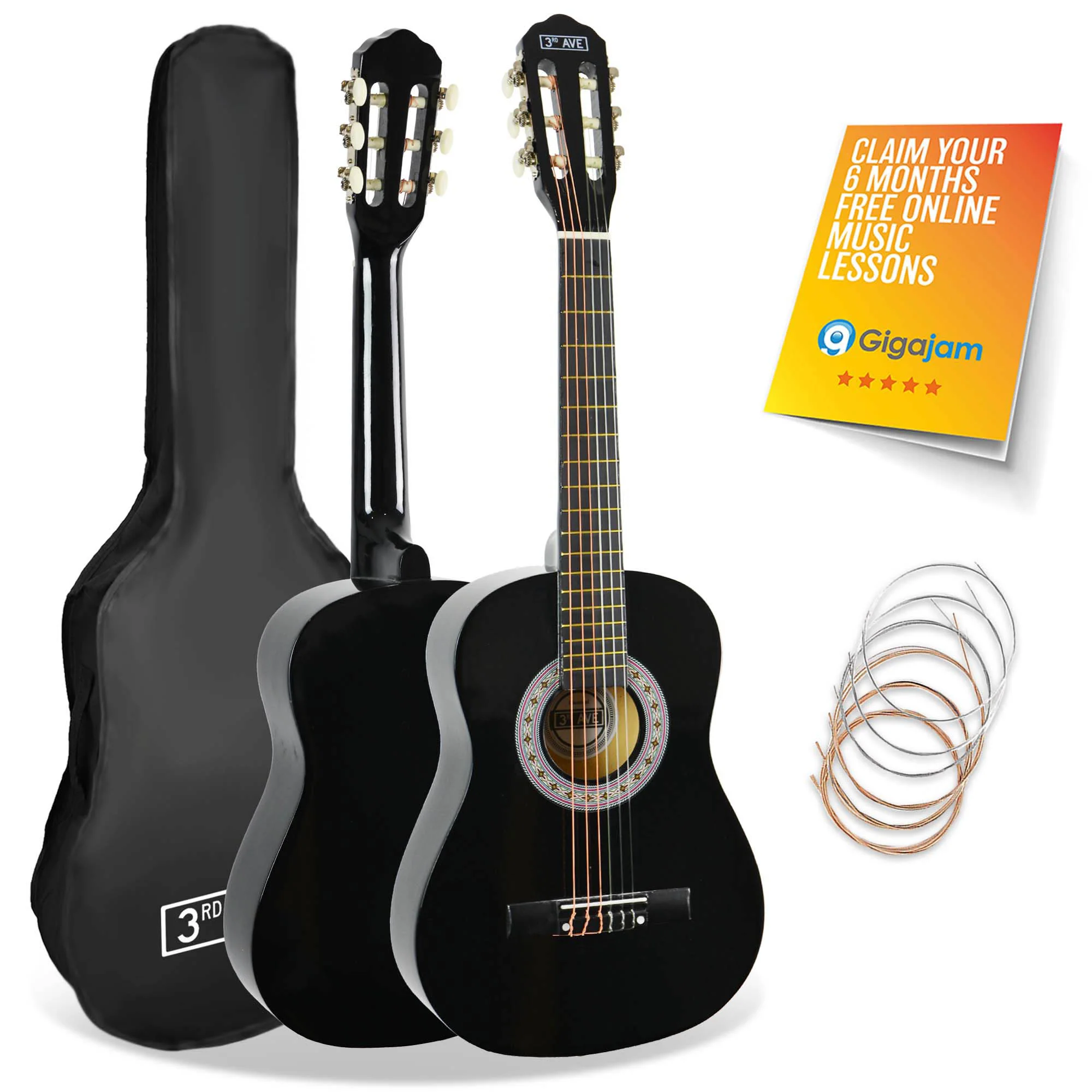 3rd Avenue 1/2 Size Classical Guitar Pack - Image 3