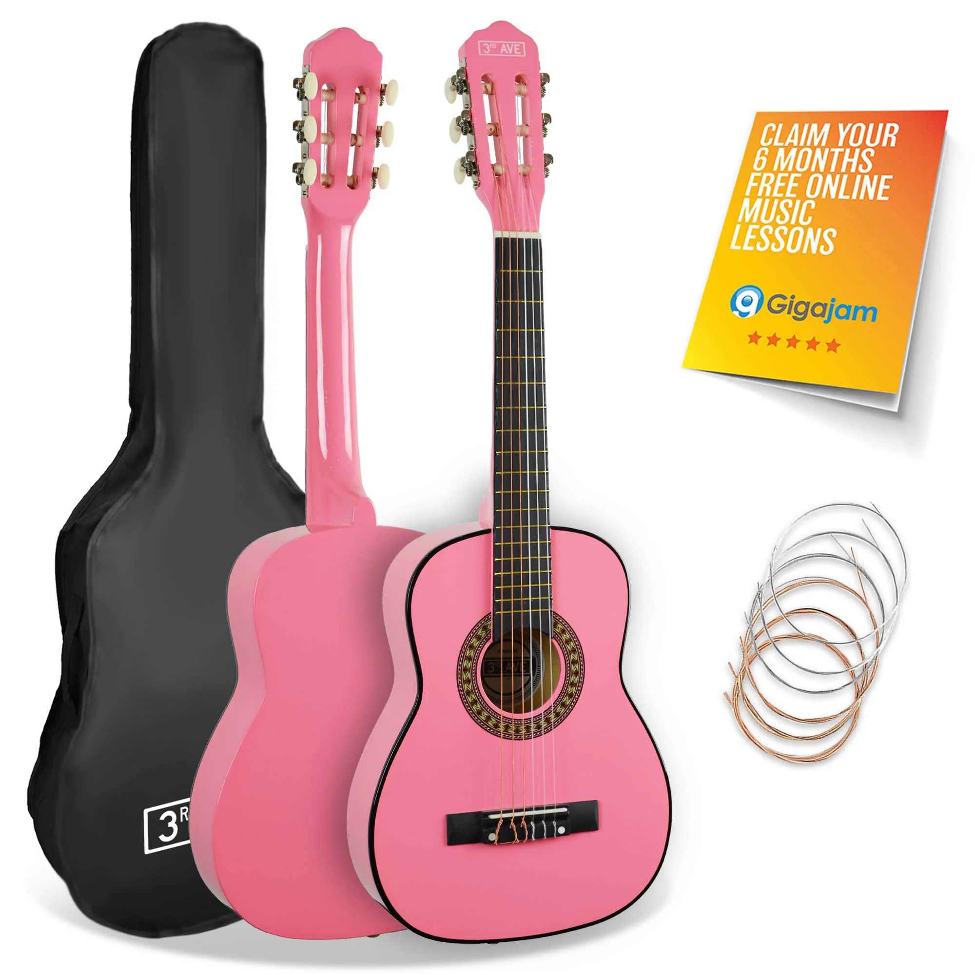 3rd Avenue 1/4 Size Classical Guitar Pack - Image 3