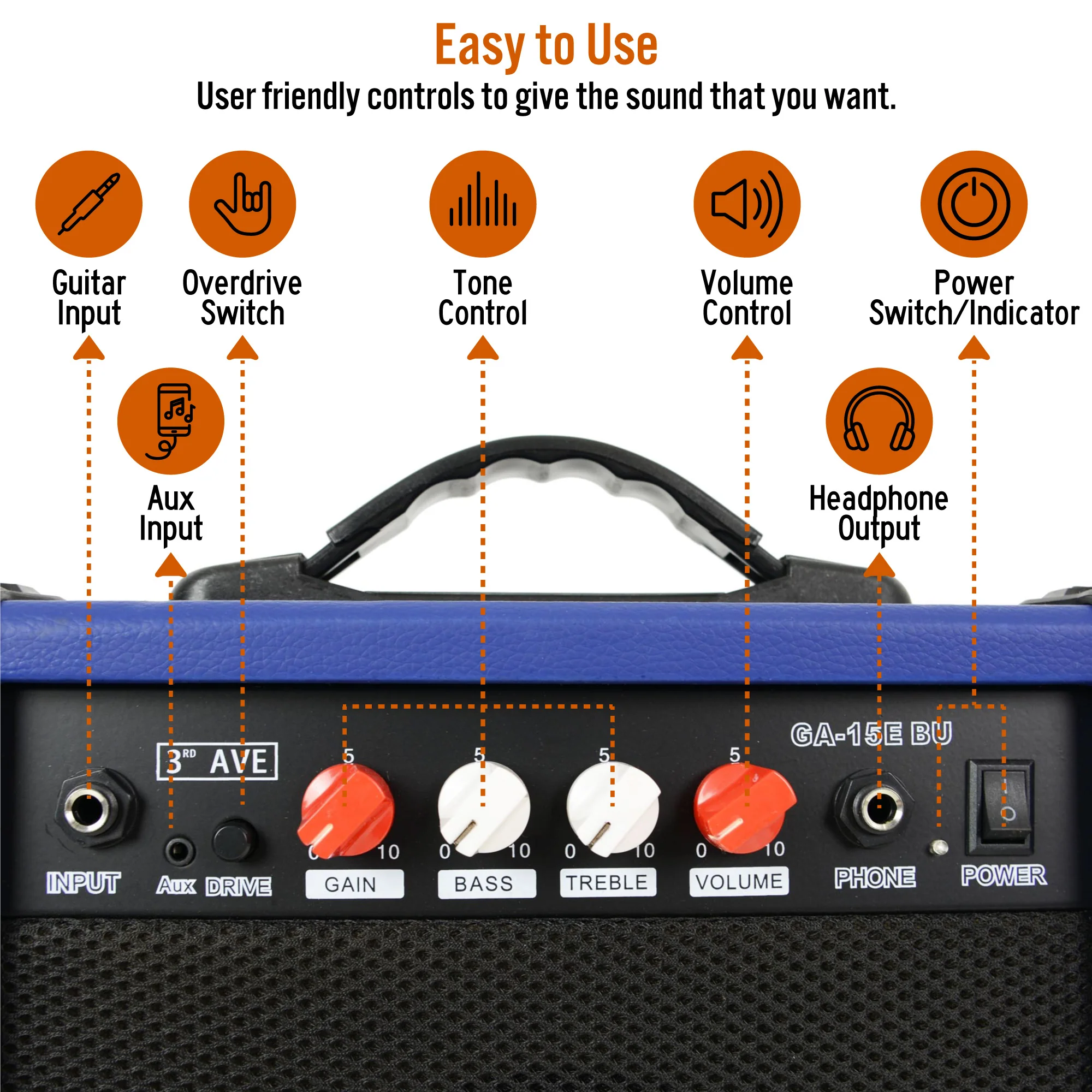 3rd Avenue 15 Watt Electric Guitar Amp - Image 10