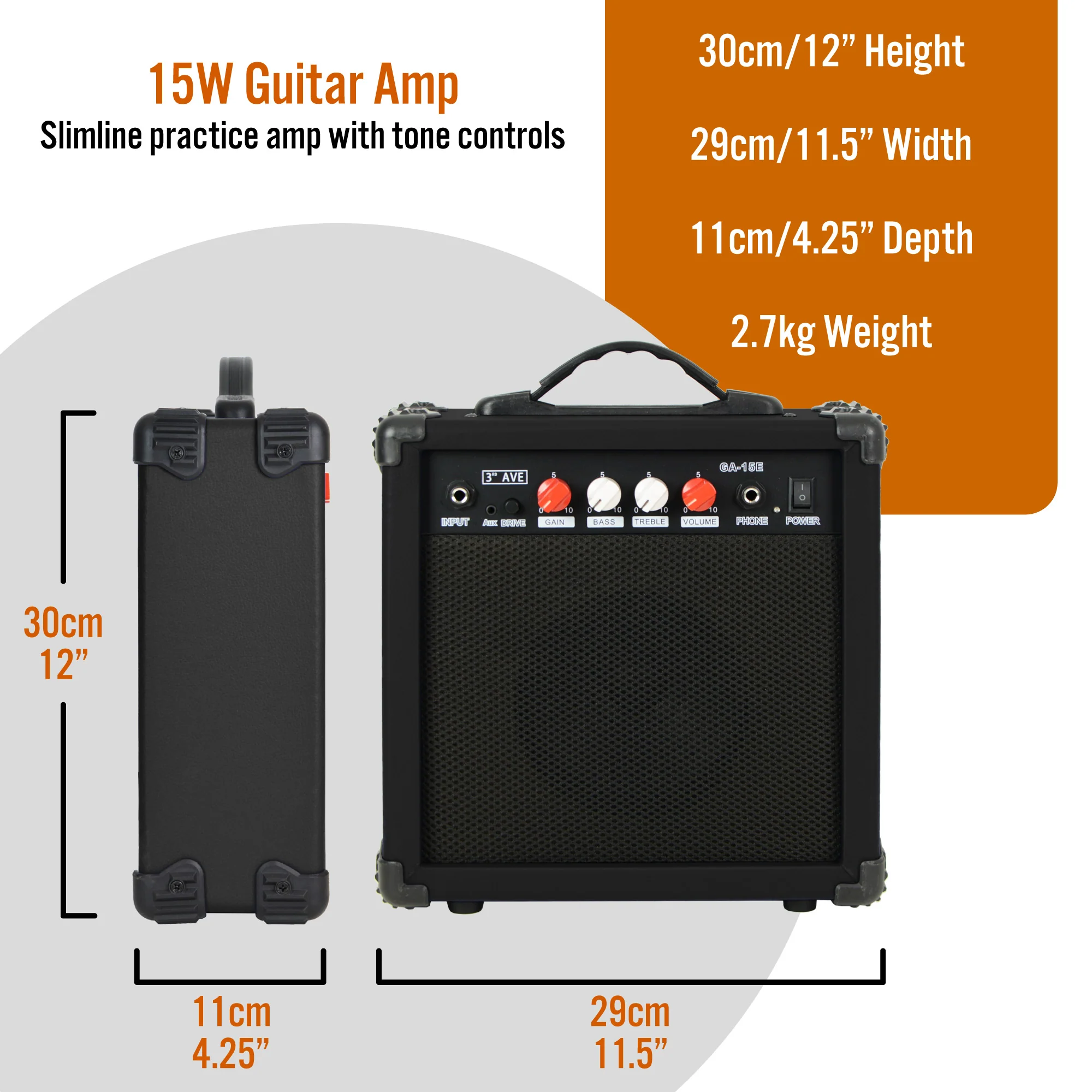3rd Avenue 15 Watt Electric Guitar Amp - Image 14