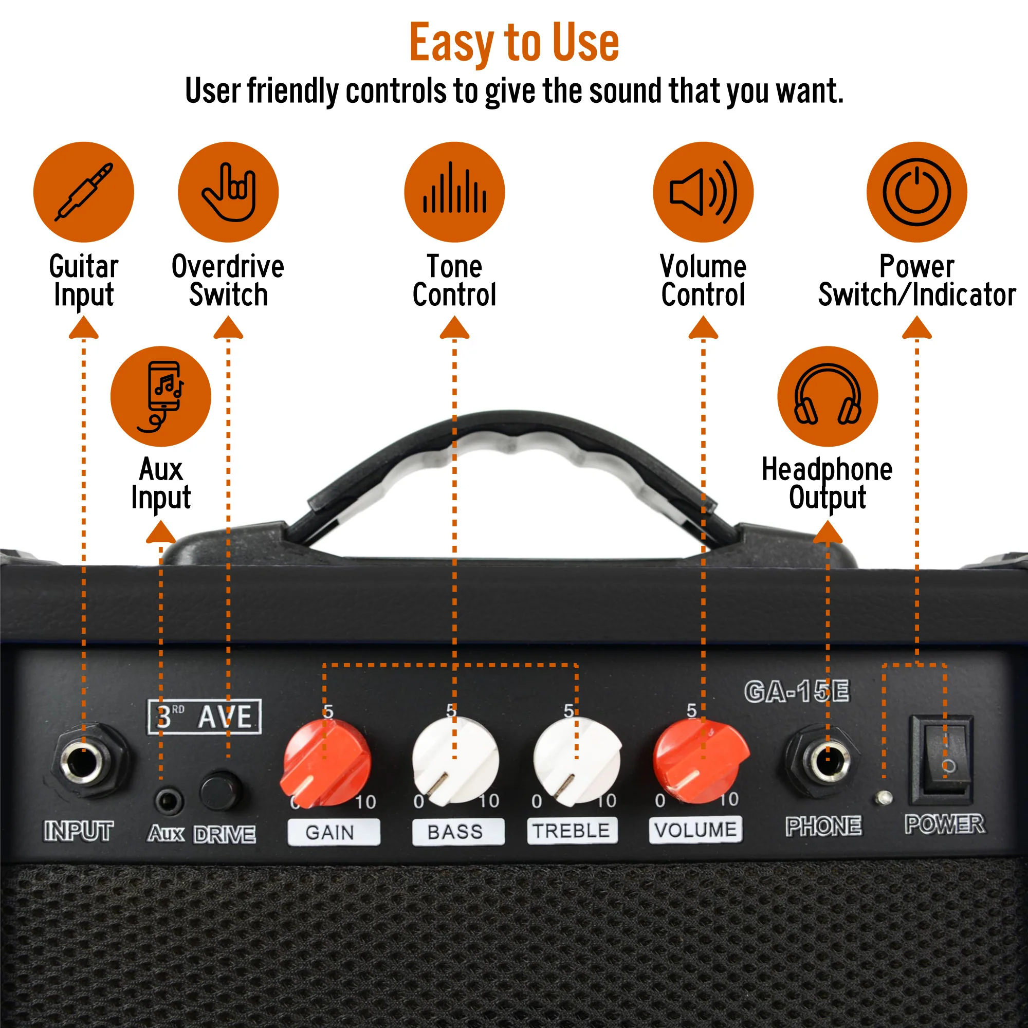 3rd Avenue 15 Watt Electric Guitar Amp - Image 15