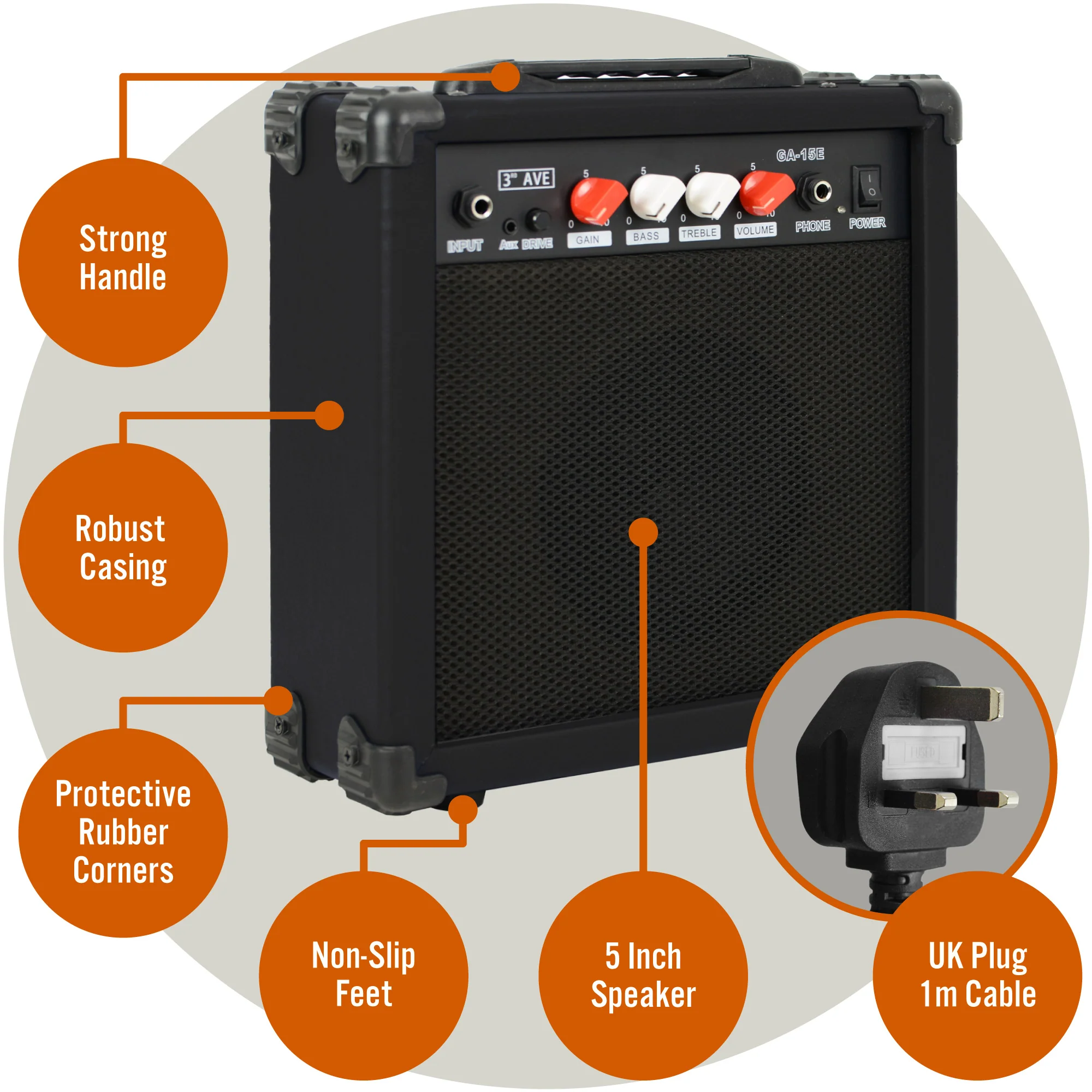 3rd Avenue 15 Watt Electric Guitar Amp - Image 16