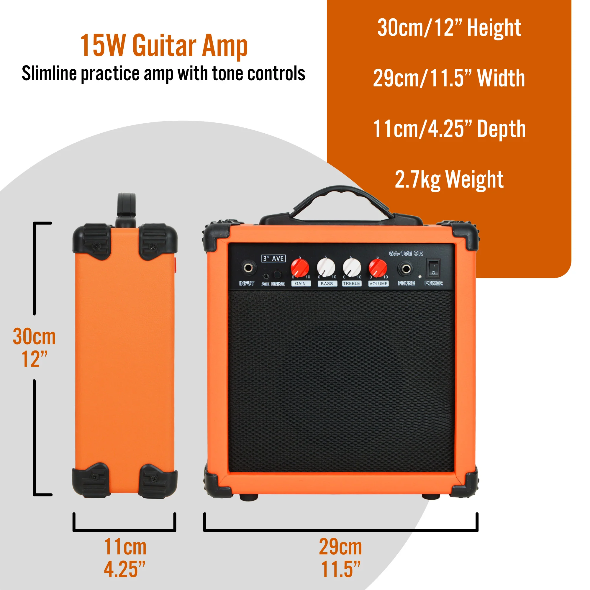 3rd Avenue 15 Watt Electric Guitar Amp - Image 4