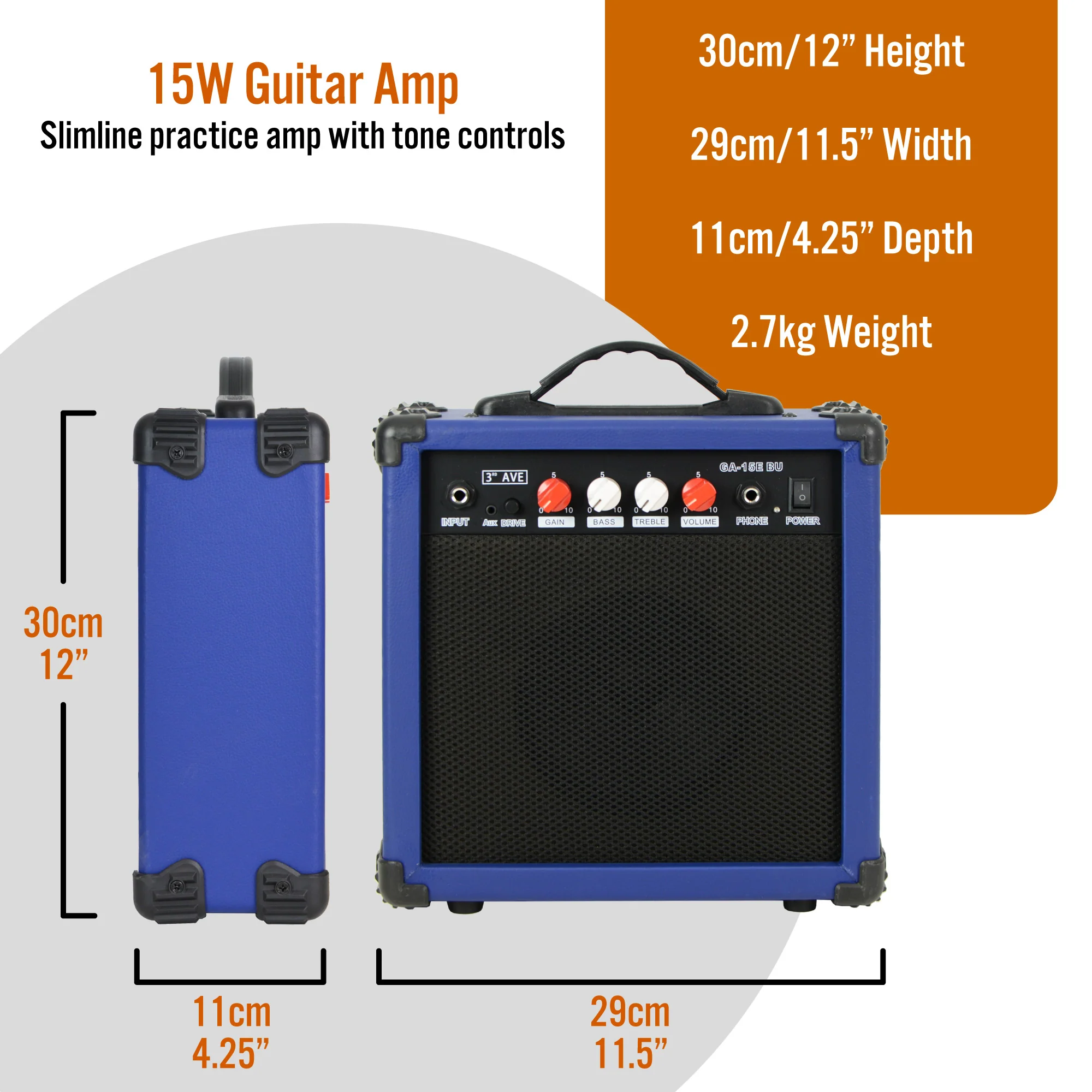 3rd Avenue 15 Watt Electric Guitar Amp - Image 9