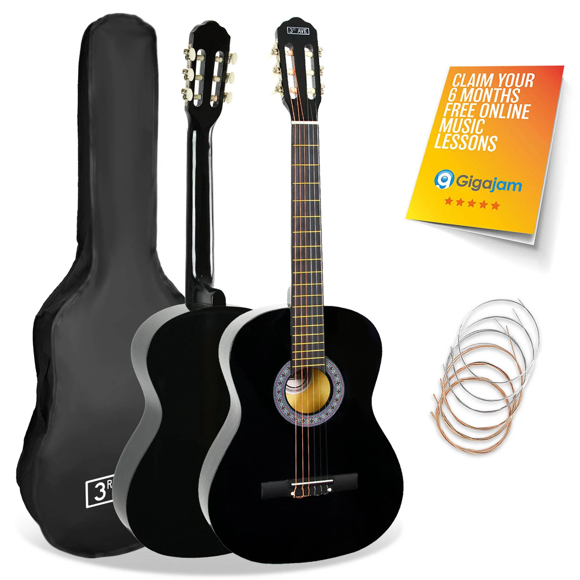 3rd Avenue 3/4 Size Classical Guitar Pack - Image 3