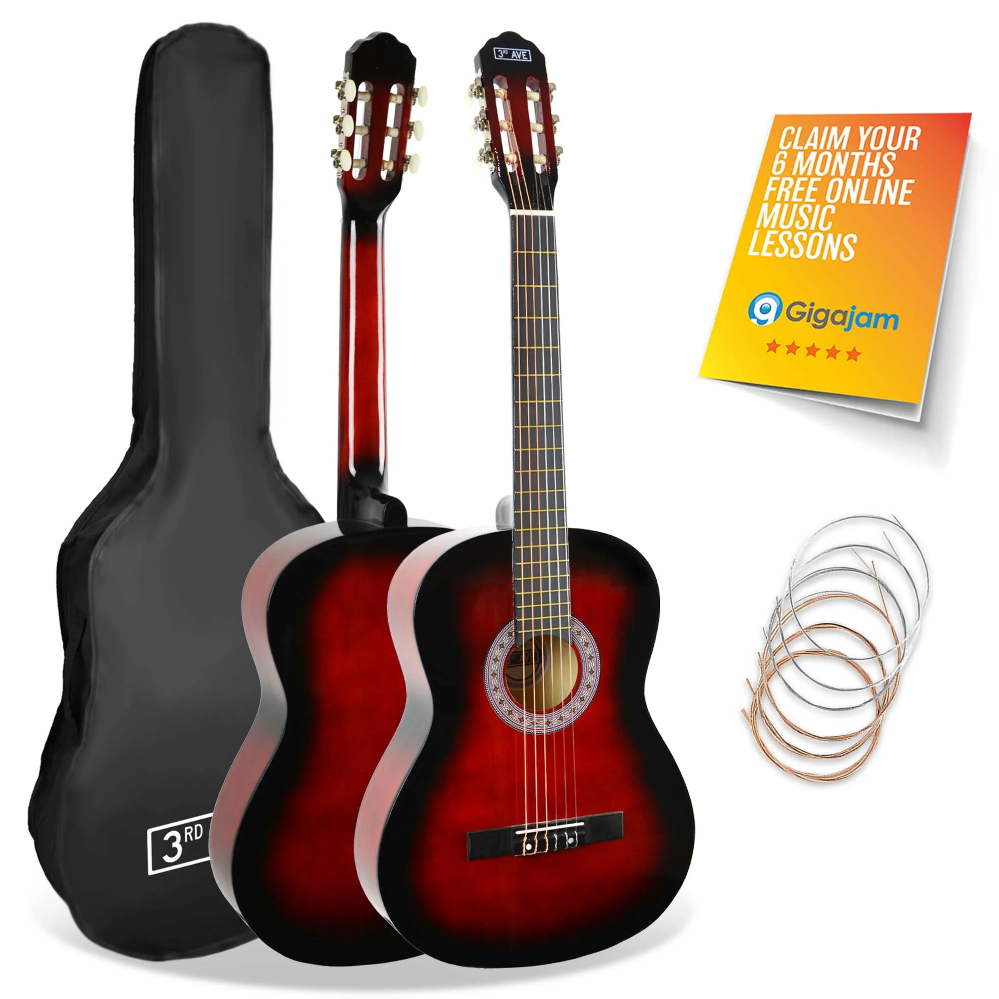 3rd Avenue 3/4 Size Classical Guitar Pack - Image 4