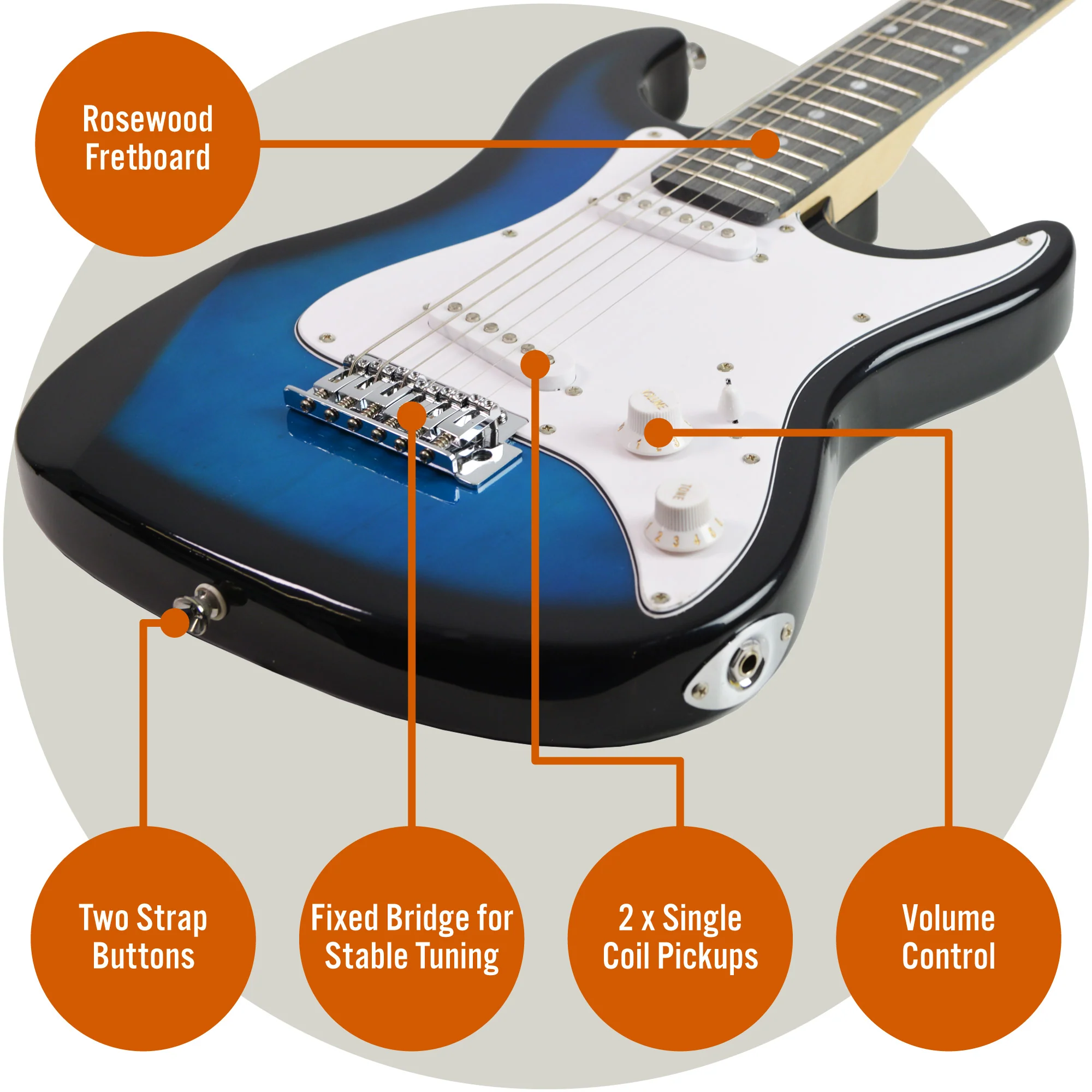 3rd Avenue 3/4 Size Electric Guitar Pack with Amp - Image 17