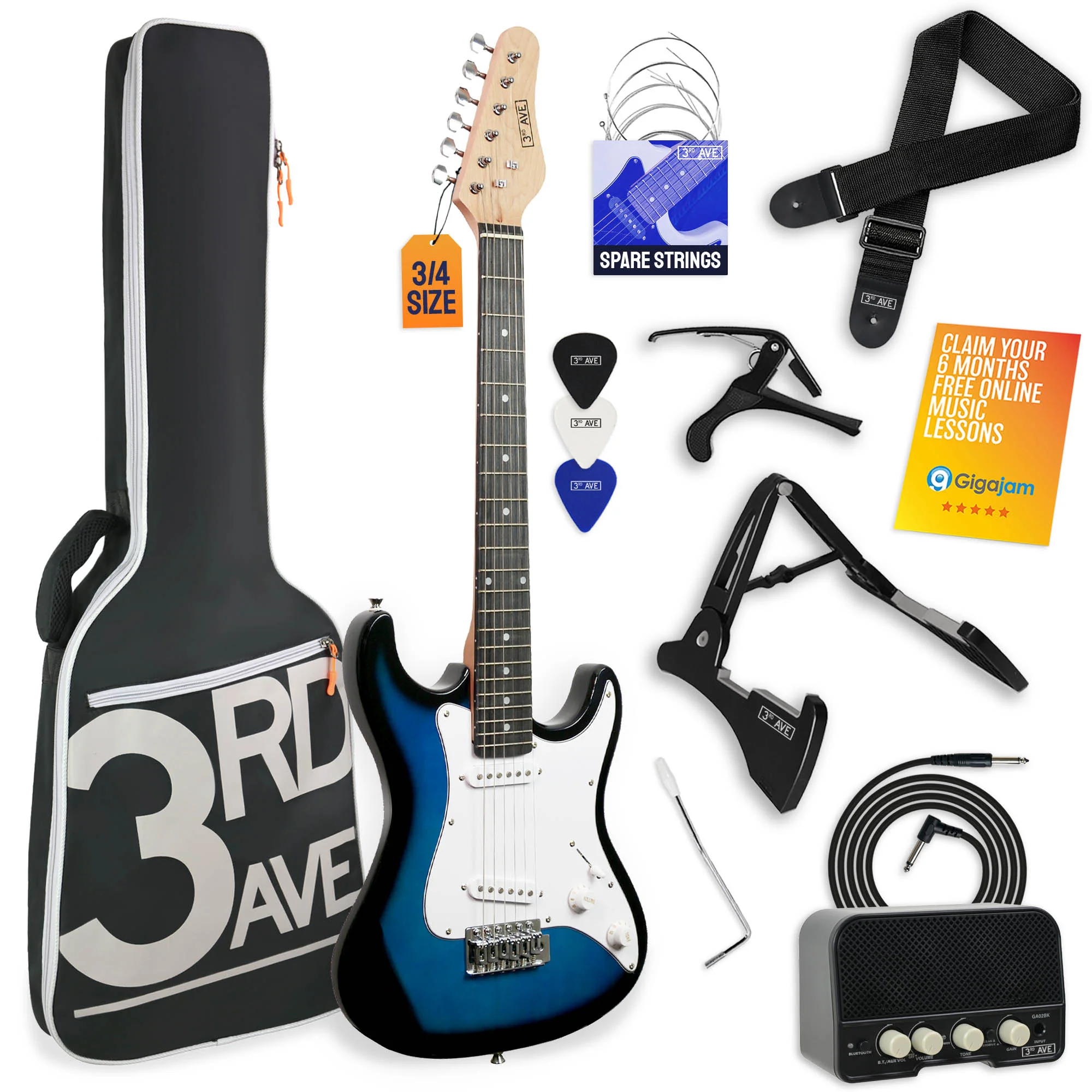 3rd Avenue 3/4 Size Electric Guitar Pack with Amp - Image 2