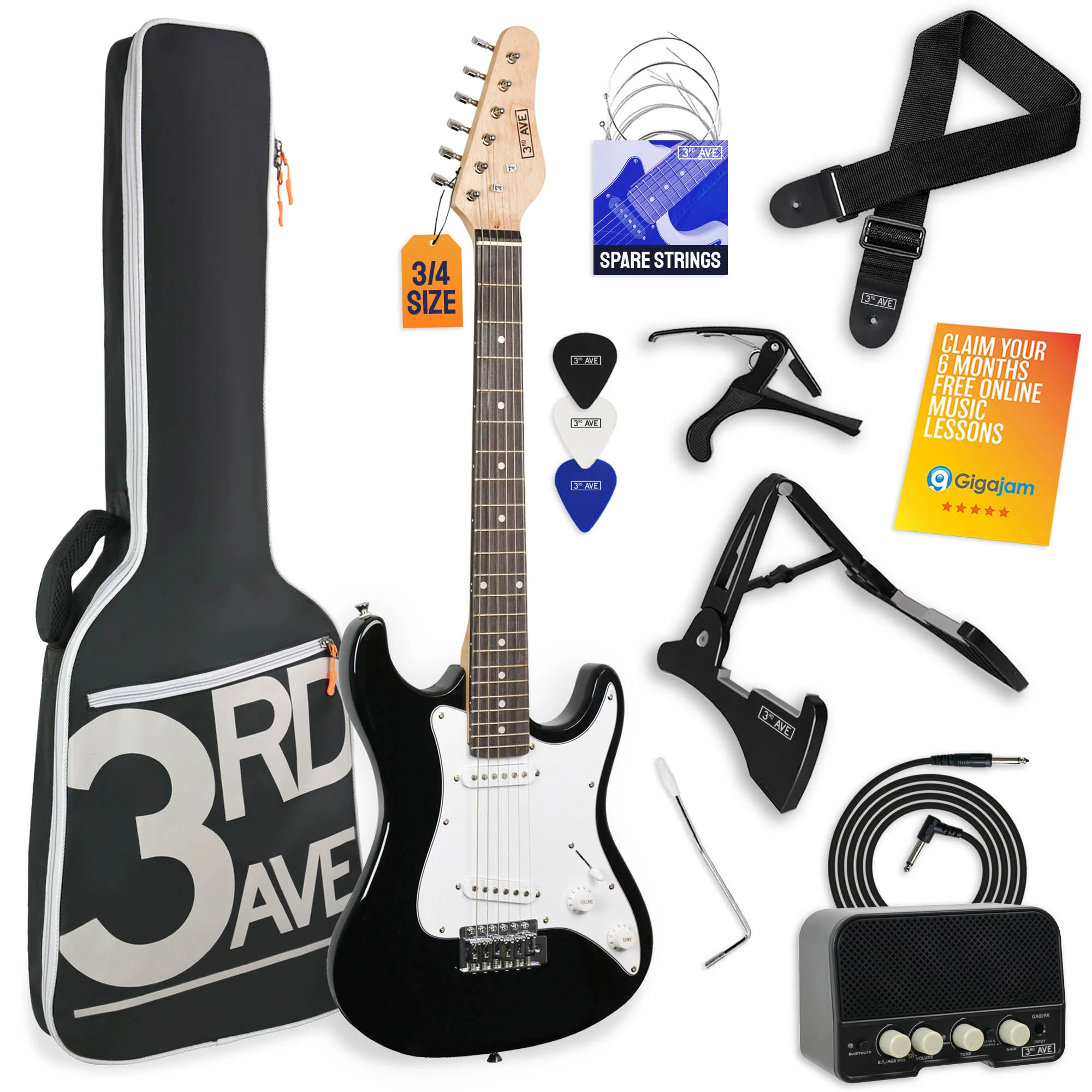 3rd Avenue 3/4 Size Electric Guitar Pack with Amp - Image 20