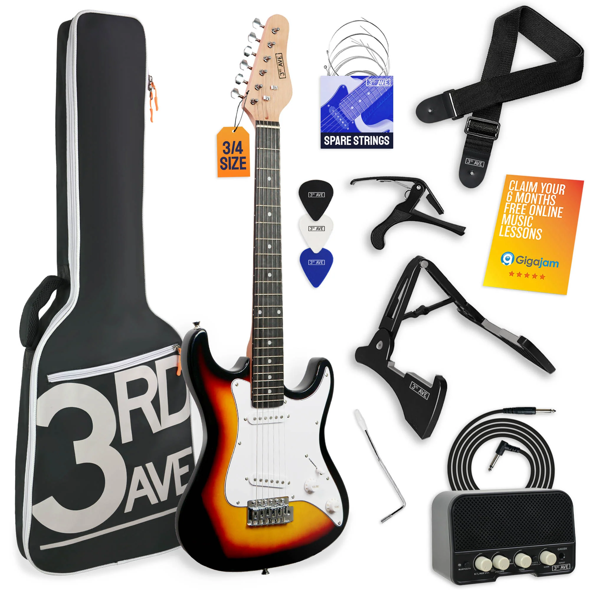3rd Avenue 3/4 Size Electric Guitar Pack with Amp - Image 3