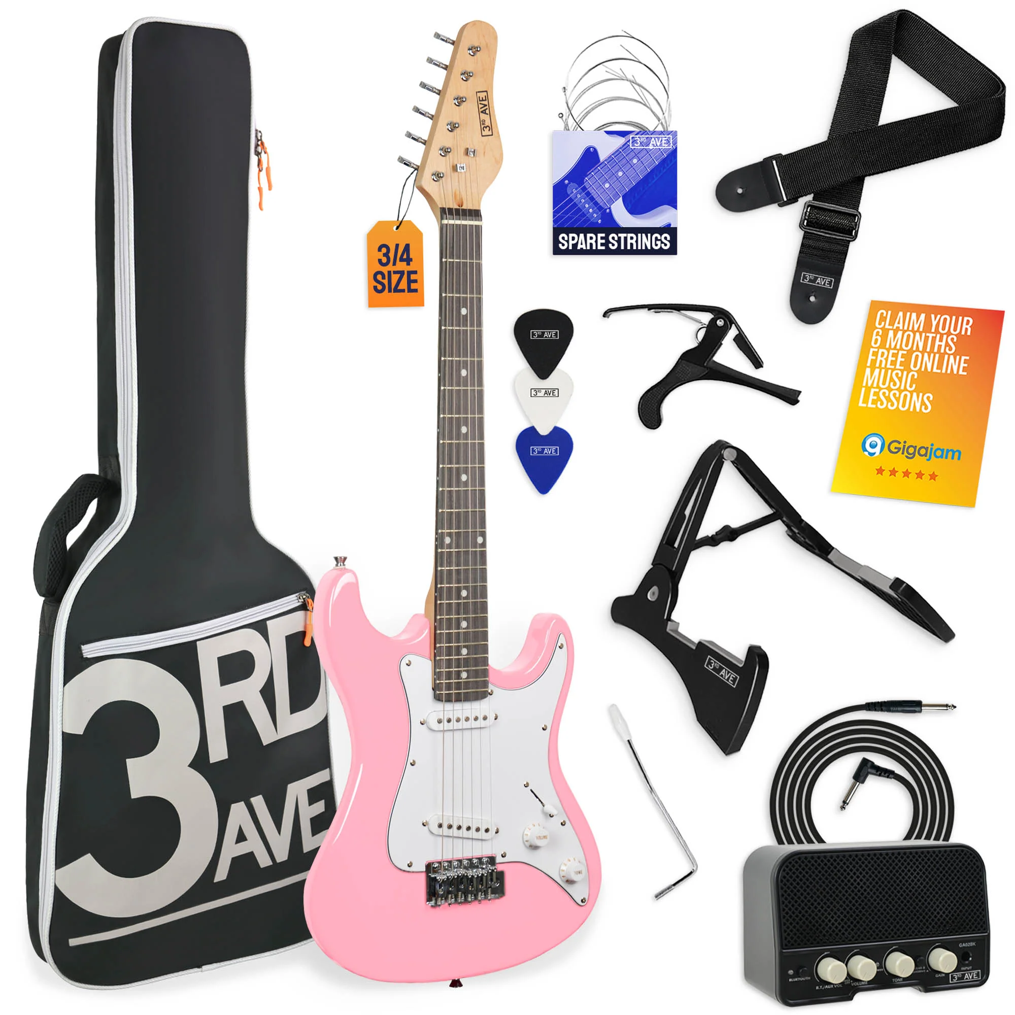 3rd Avenue 3/4 Size Electric Guitar Pack with Amp - Image 37