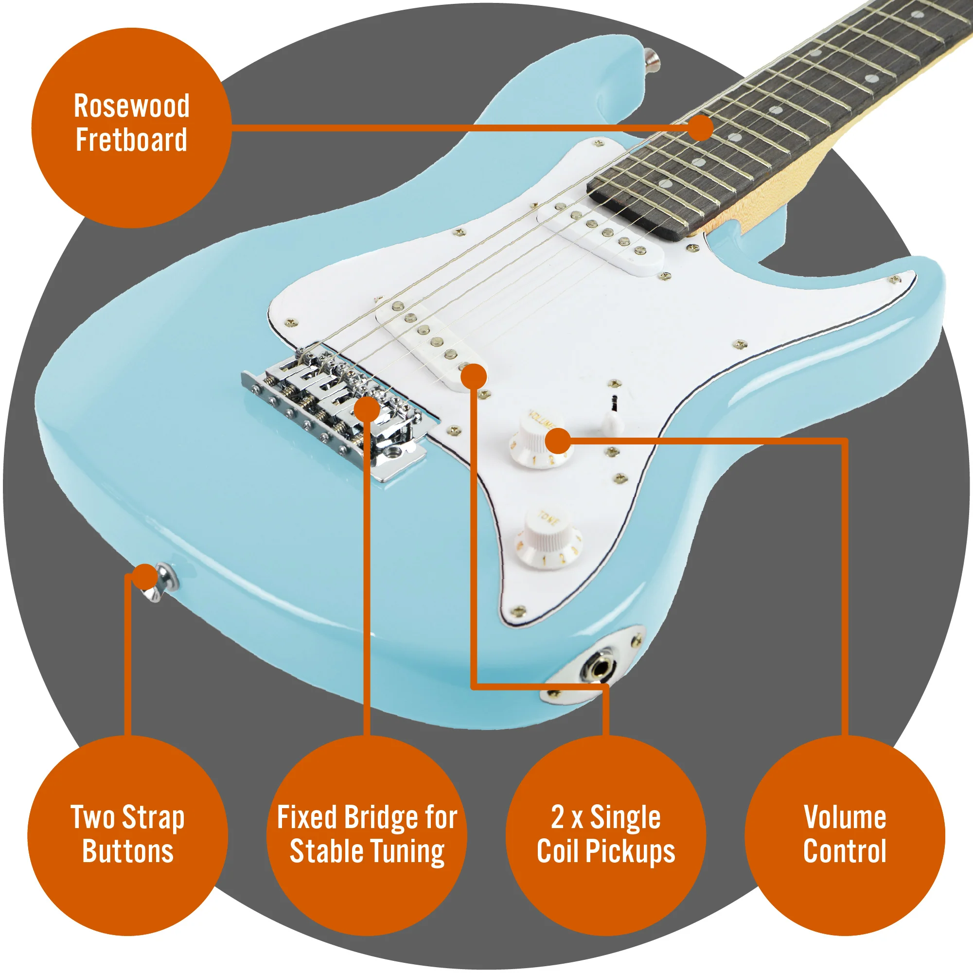 3rd Avenue 3/4 Size Electric Guitar Pack with Amp - Image 46