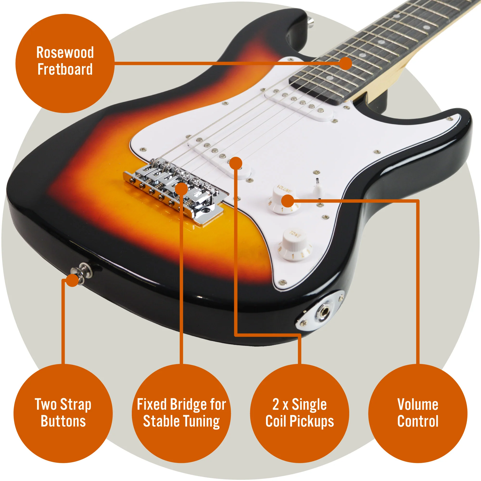 3rd Avenue 3/4 Size Electric Guitar Pack with Amp - Image 7