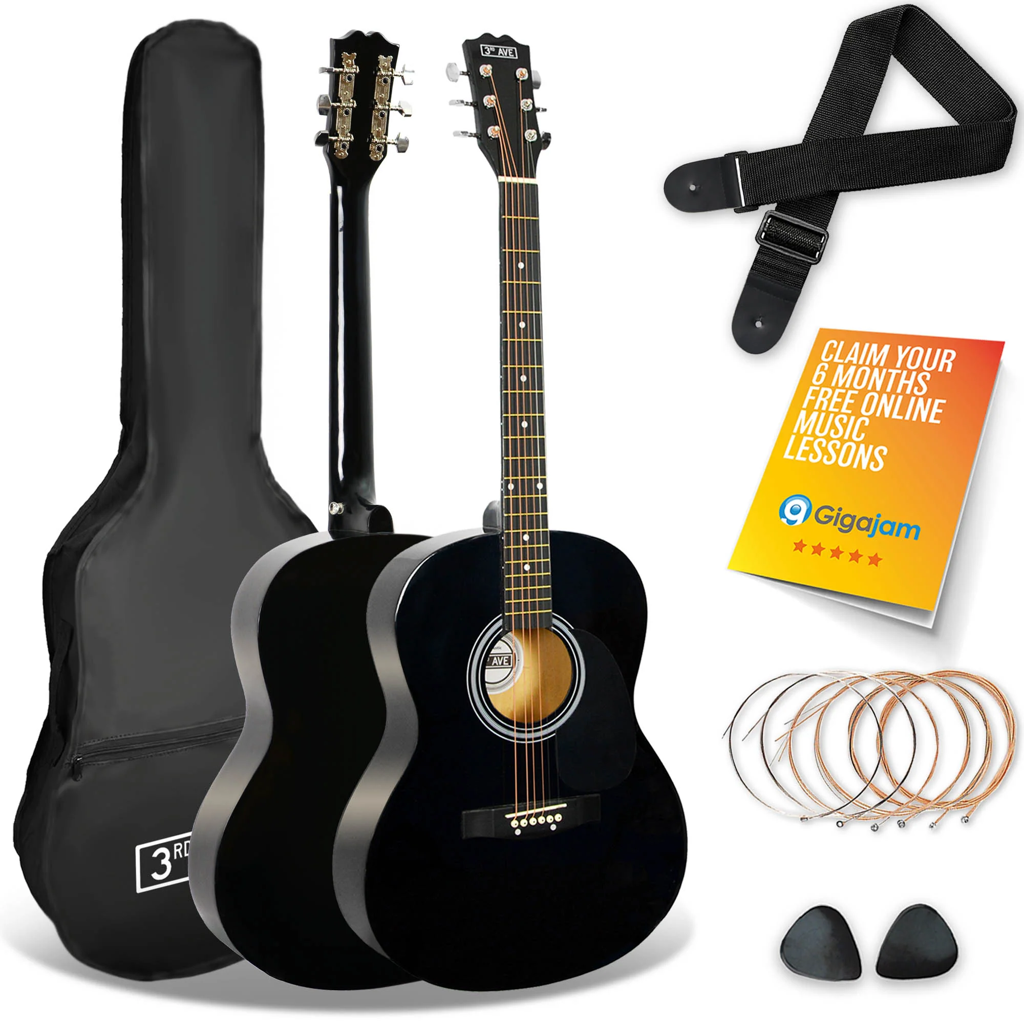 3rd Avenue Full Size Acoustic Guitar Pack - Image 3