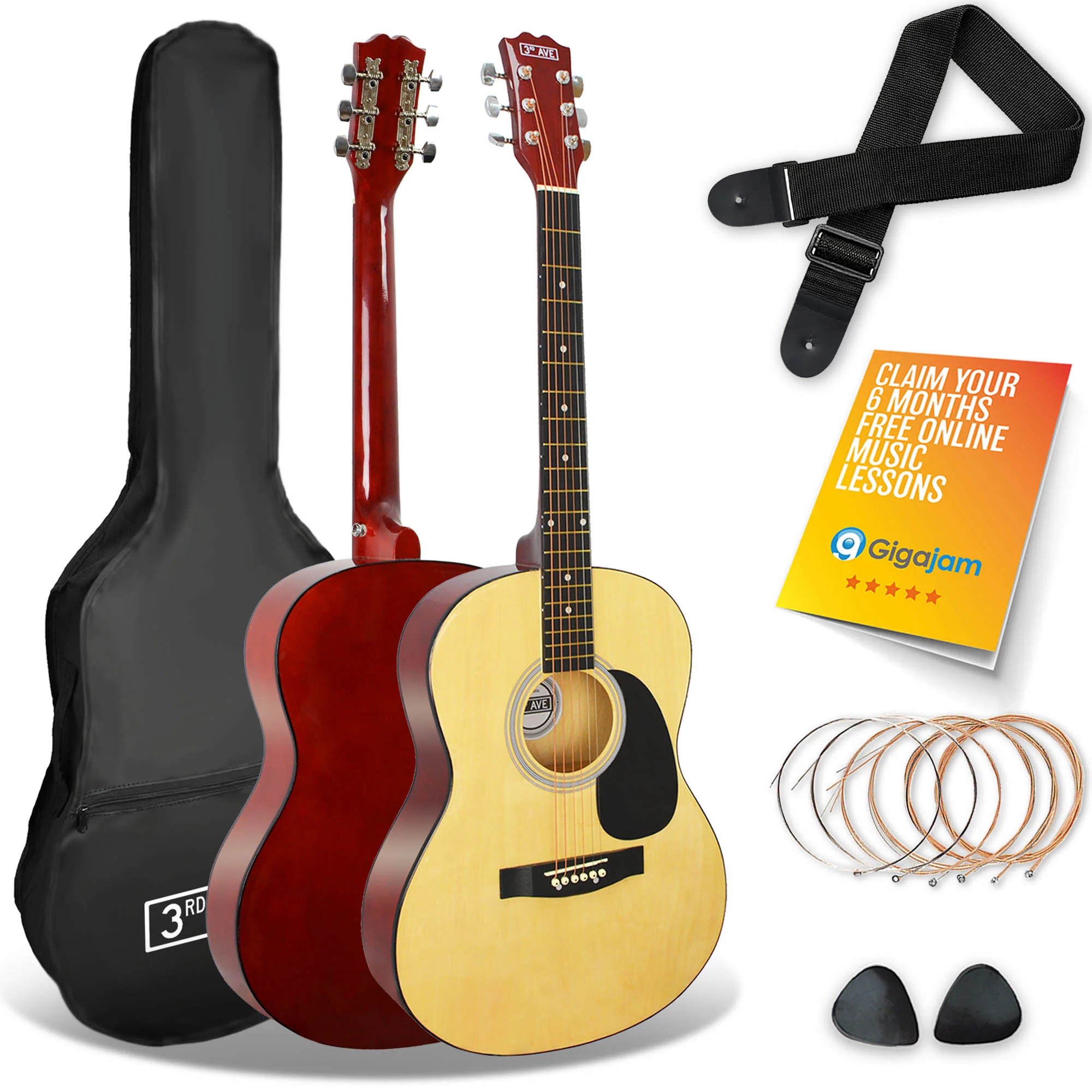3rd Avenue Full Size Acoustic Guitar Pack - Image 4