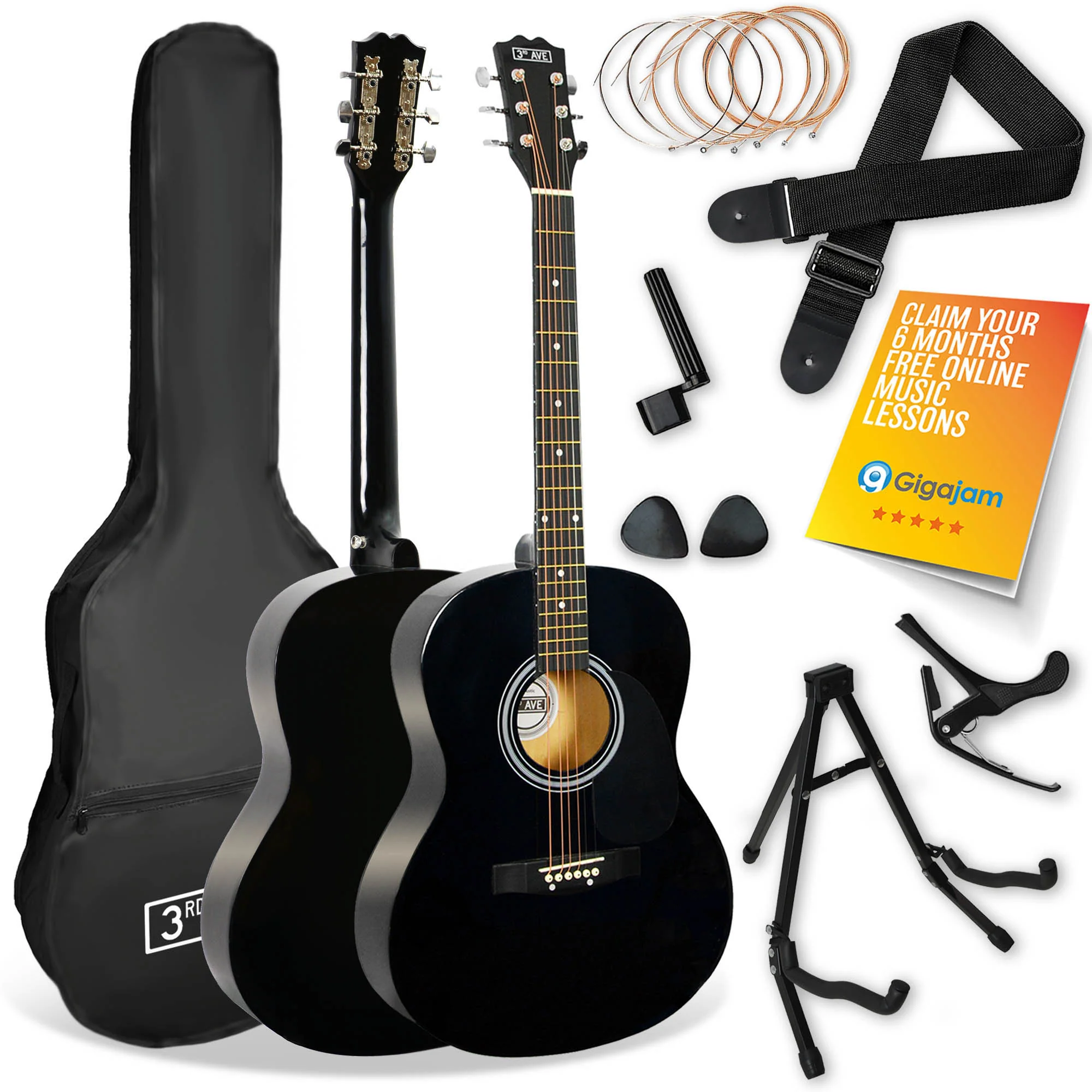 3rd Avenue Full Size Acoustic Guitar Premium Pack - Image 2