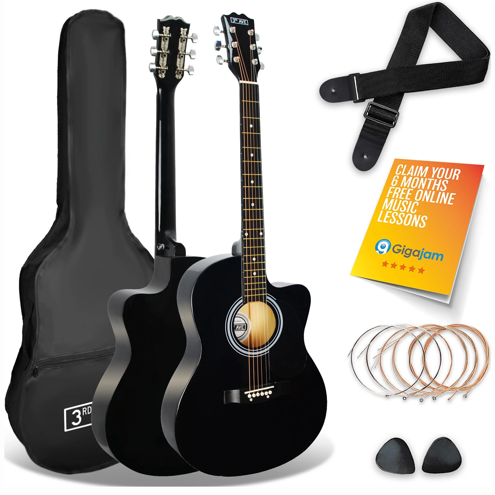 3rd Avenue Full Size Cutaway Acoustic Guitar Pack - Image 2