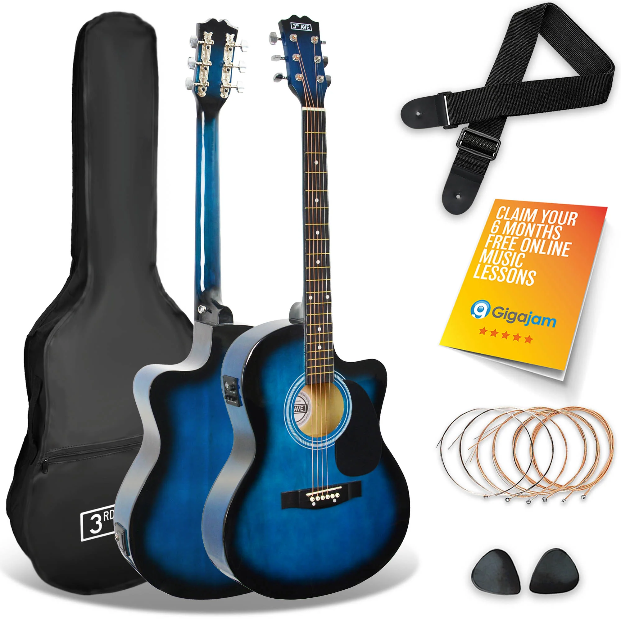 3rd Avenue Full Size Cutaway Electro Acoustic Guitar Pack - Image 2