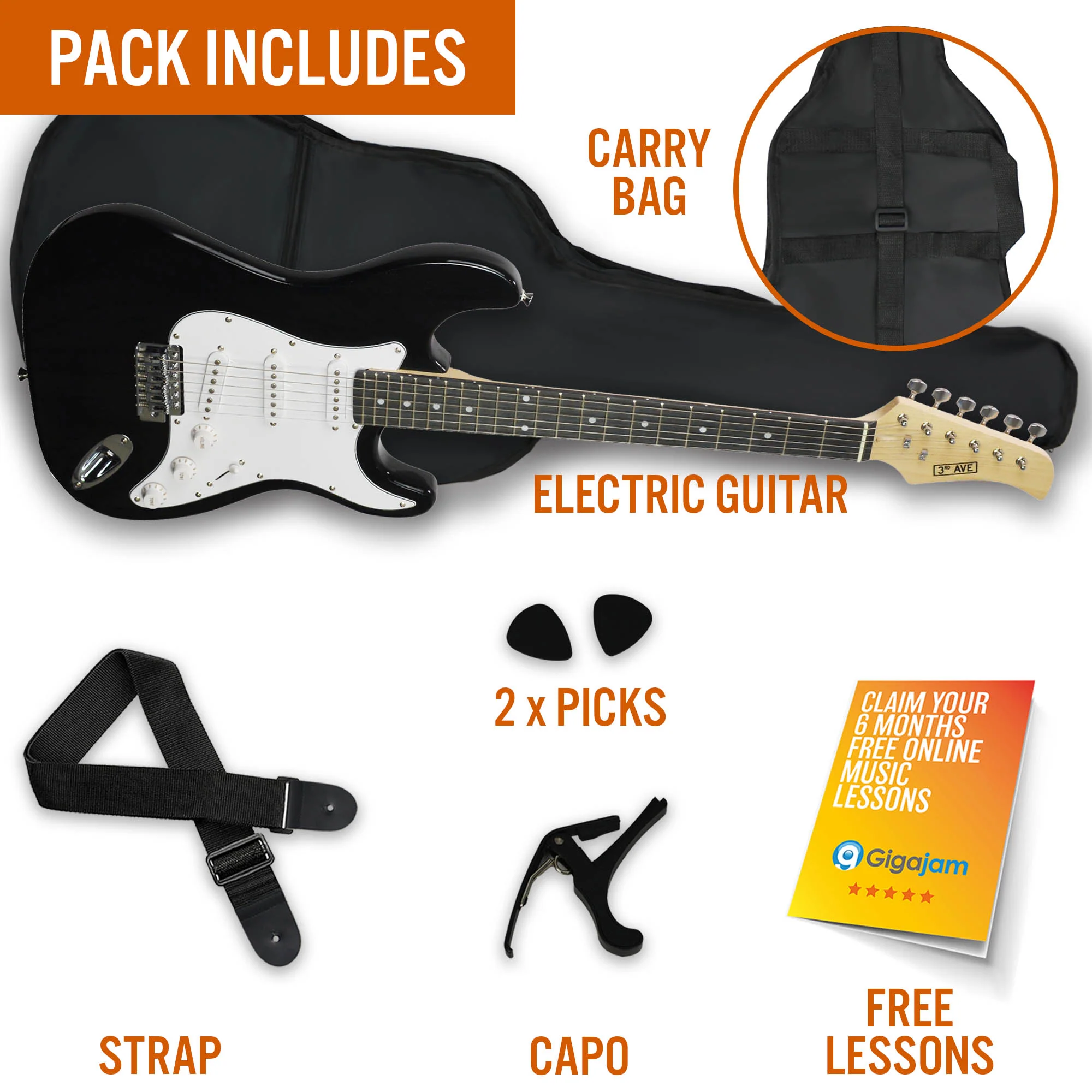 3rd Avenue Full Size Electric Guitar - Image 4