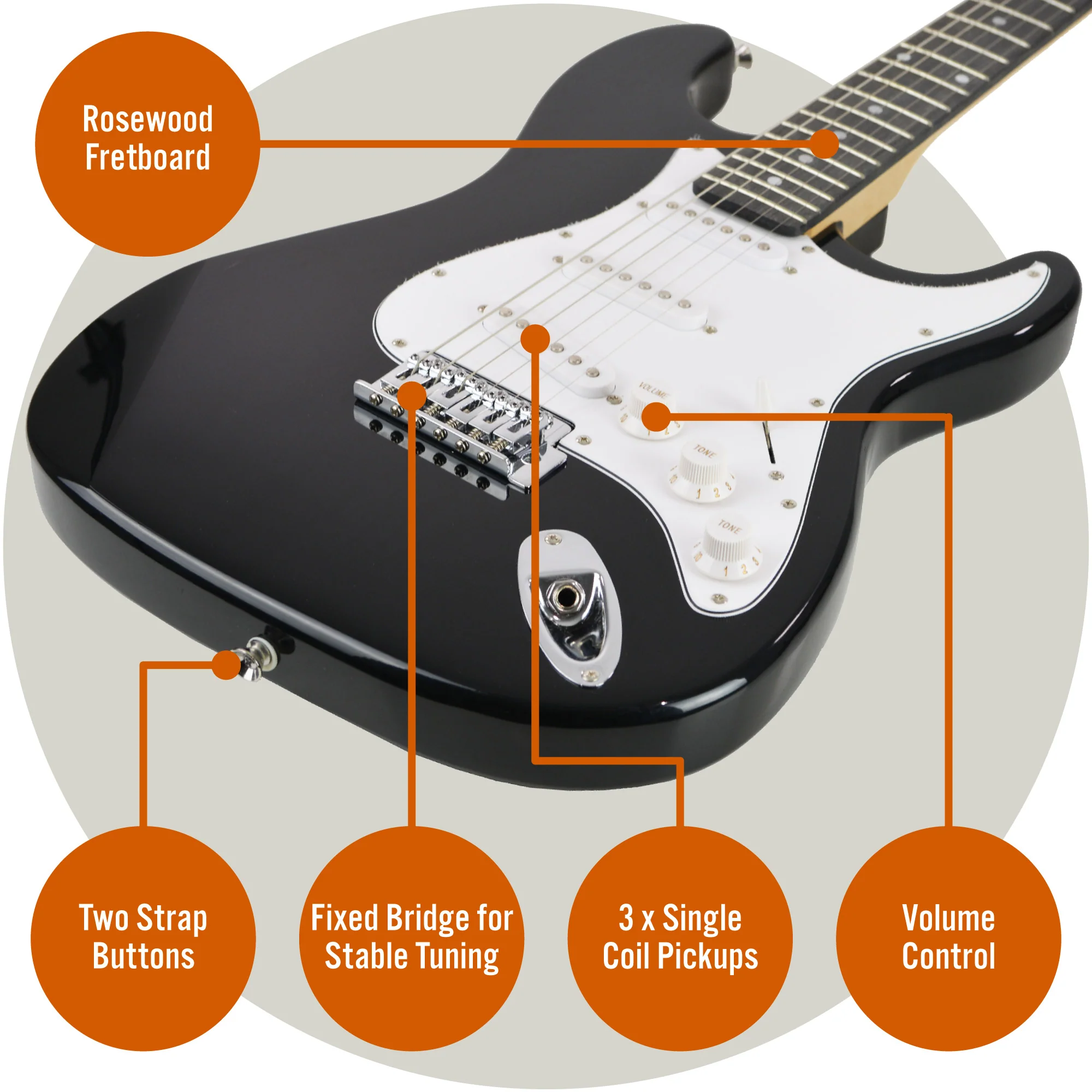 3rd Avenue Full Size Electric Guitar - Image 5