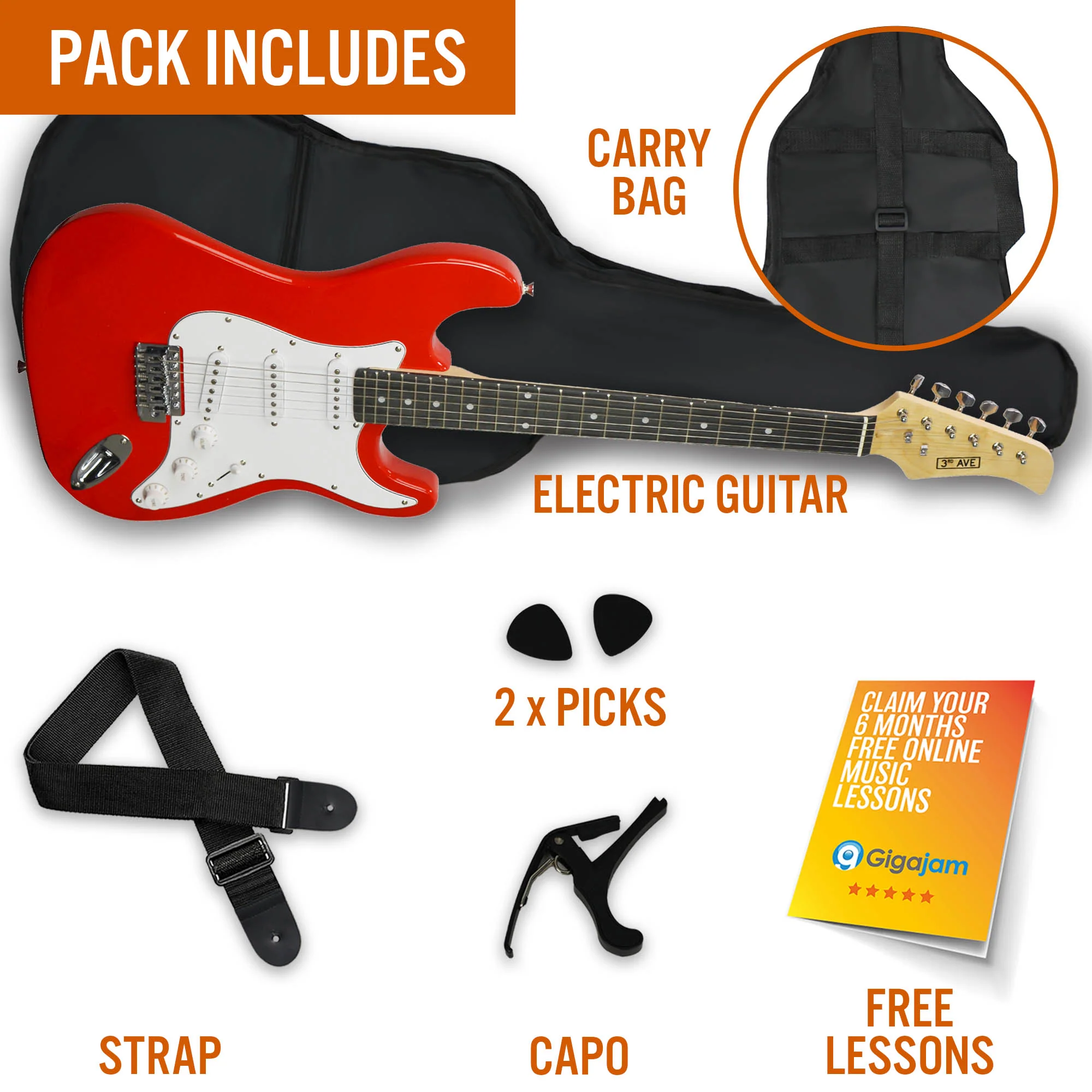 3rd Avenue Full Size Electric Guitar - Image 9