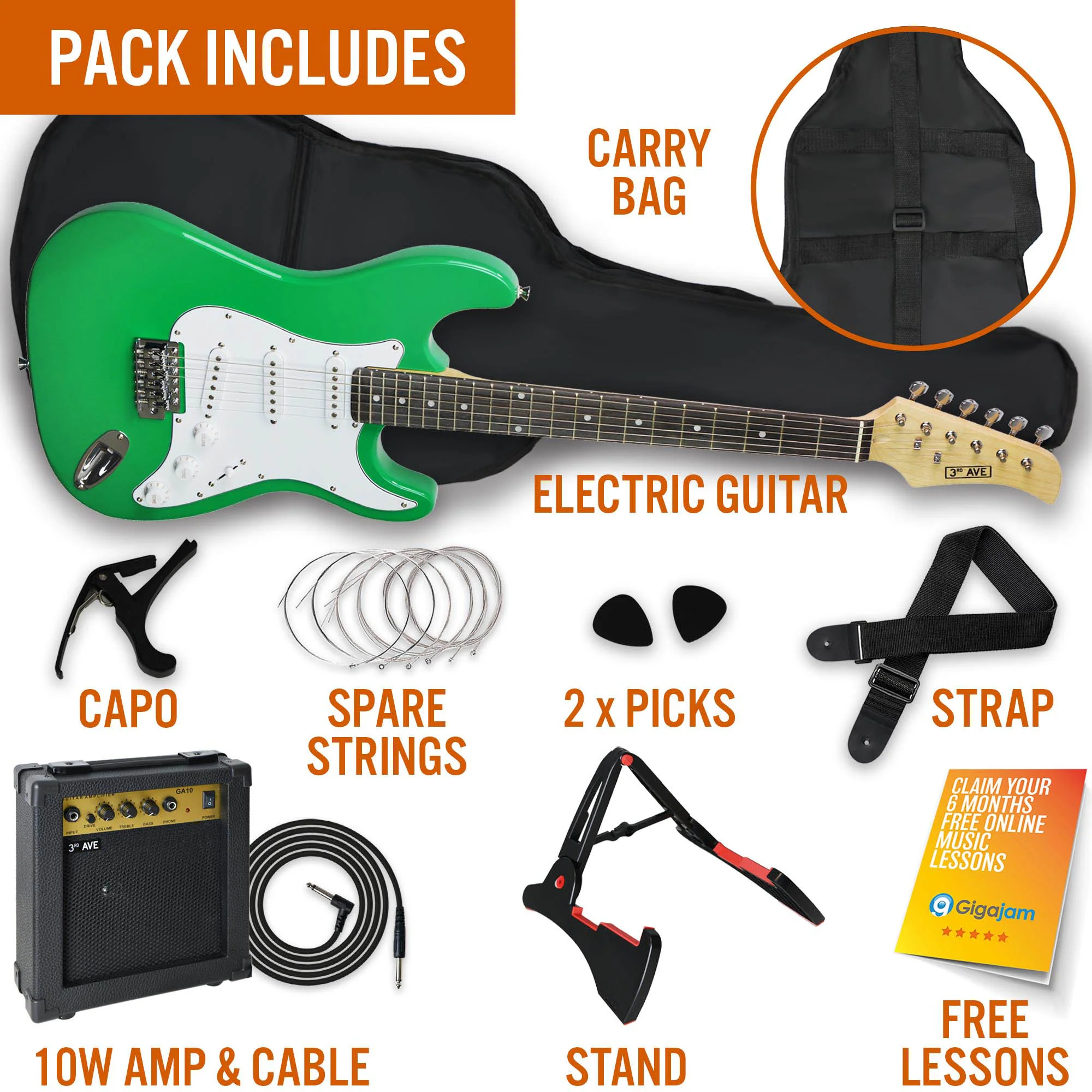3rd Avenue Full Size Electric Guitar Pack - Image 3