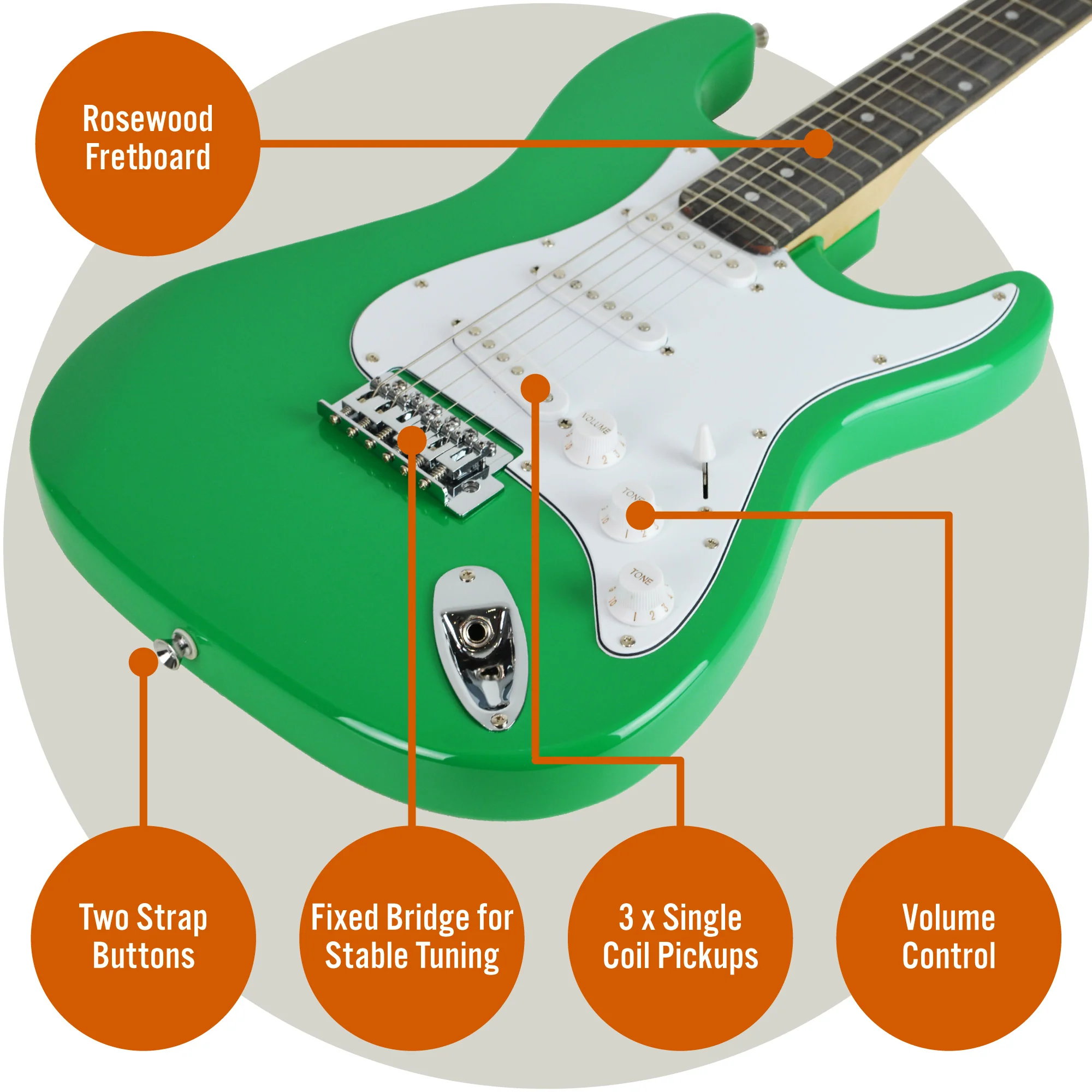 3rd Avenue Full Size Electric Guitar Pack with Amp - Image 17