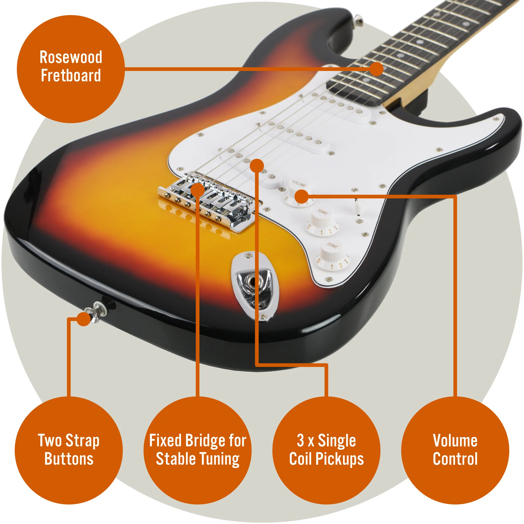 3rd Avenue Full Size Electric Guitar Pack with Amp - Image 28