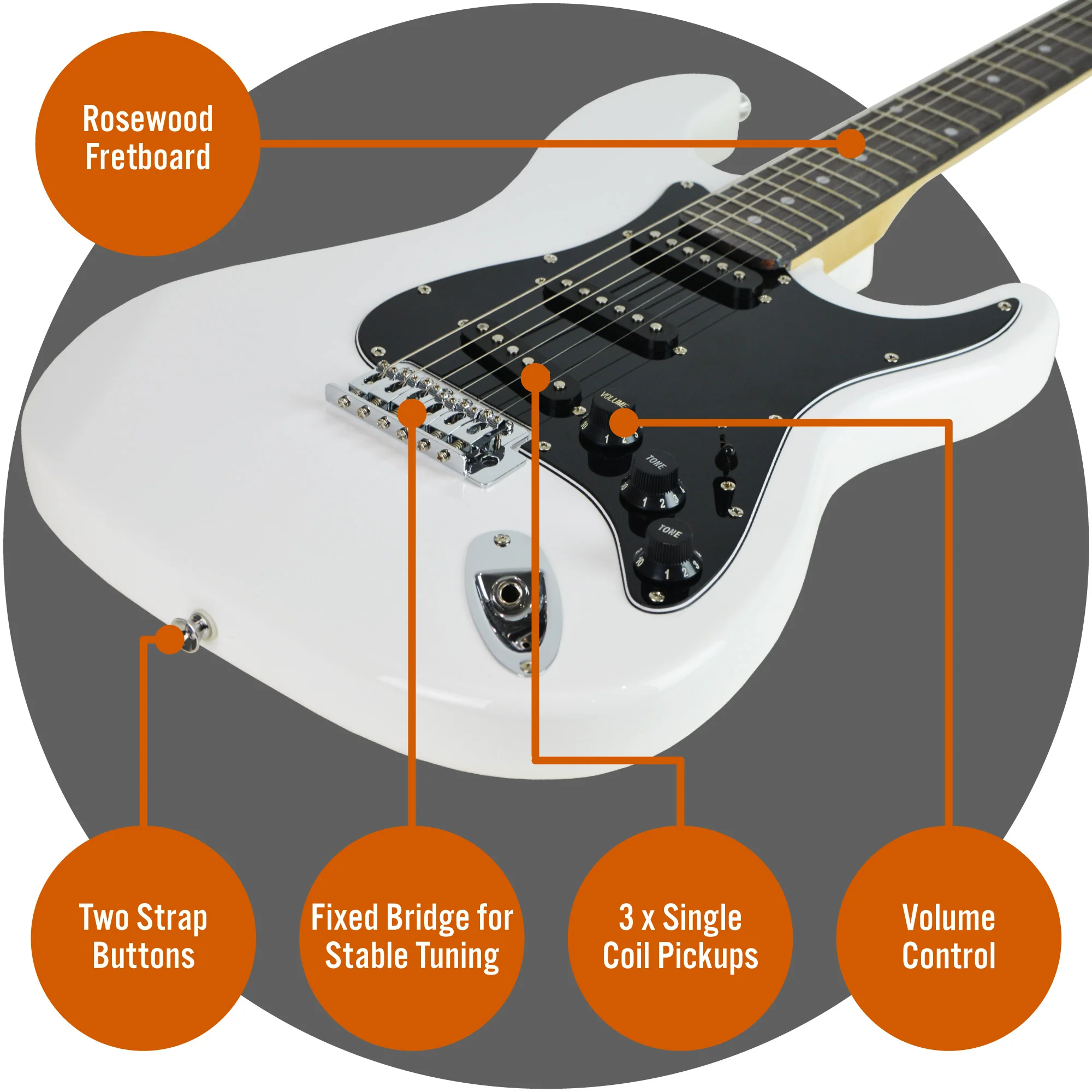3rd Avenue Full Size Electric Guitar Pack with Amp - Image 34