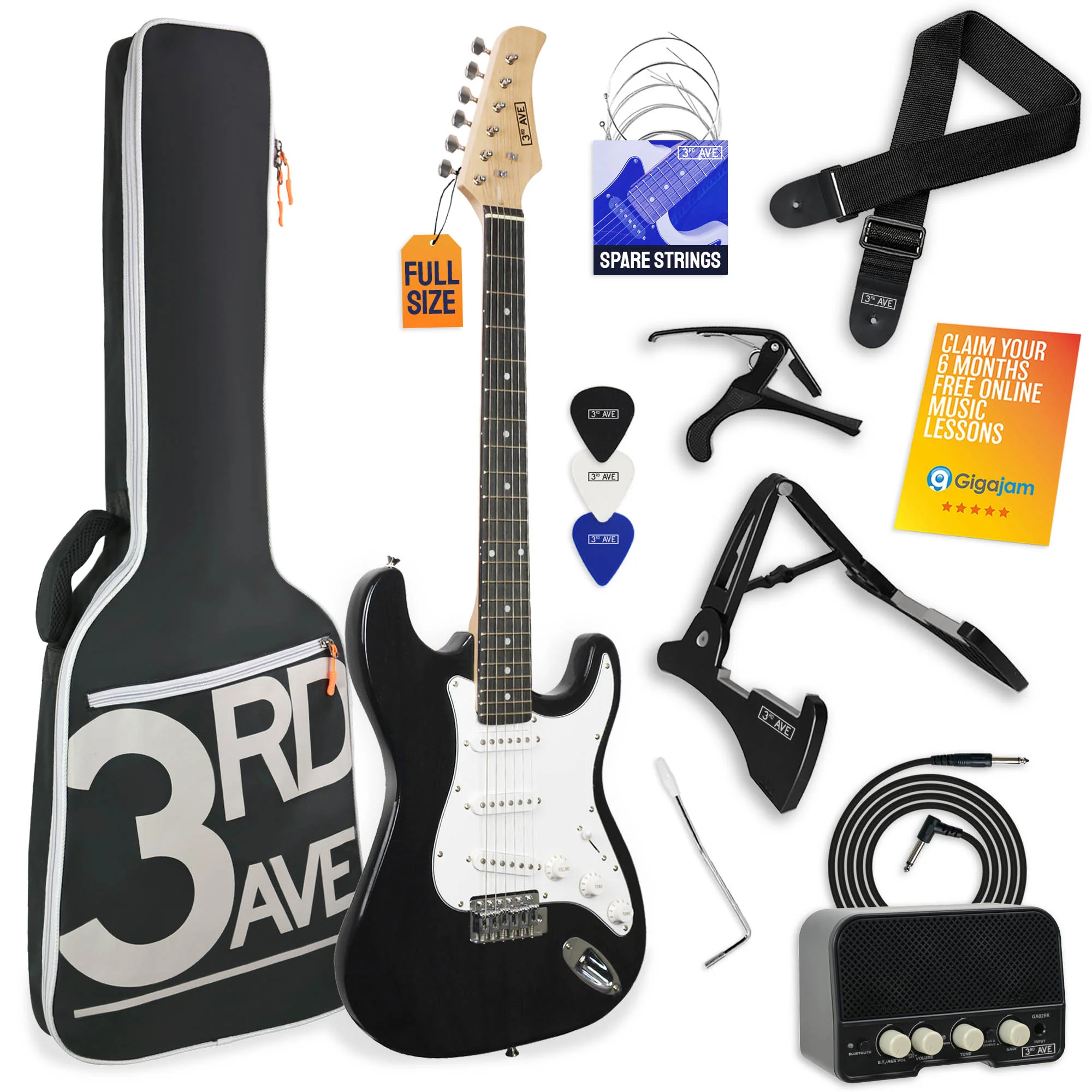 3rd Avenue Full Size Electric Guitar Pack with Amp - Image 8