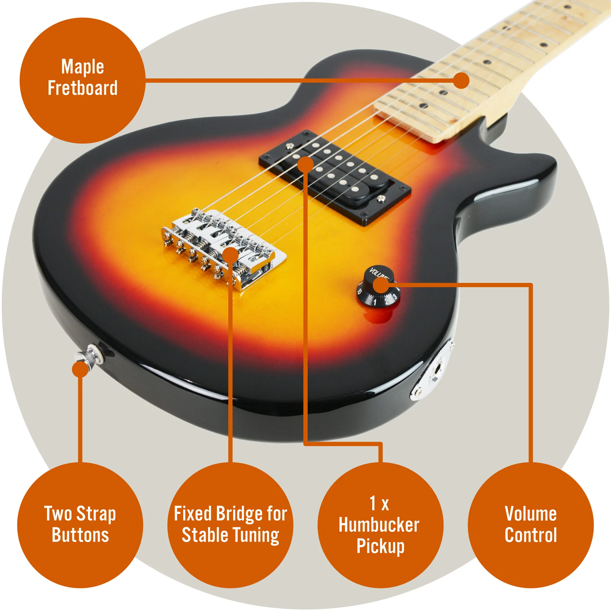 3rd Avenue Junior Electric Rock Guitar Pack - Sunburst - Image 4