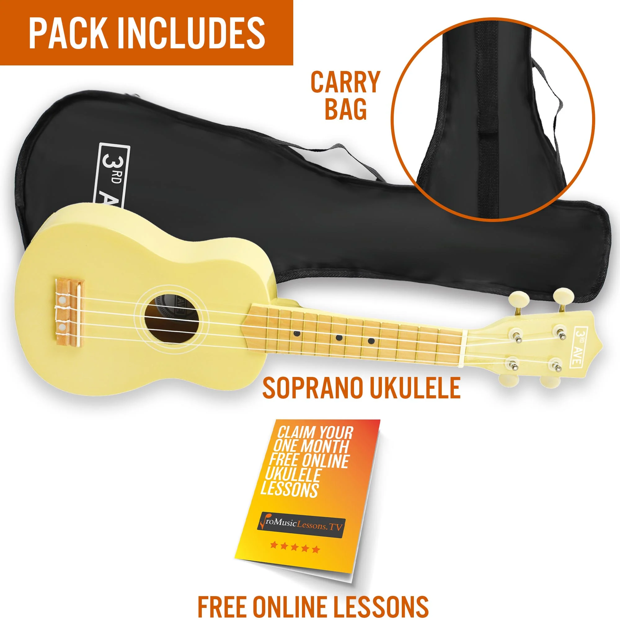 3rd Avenue Pastel Soprano Ukulele with Bag - Image 10