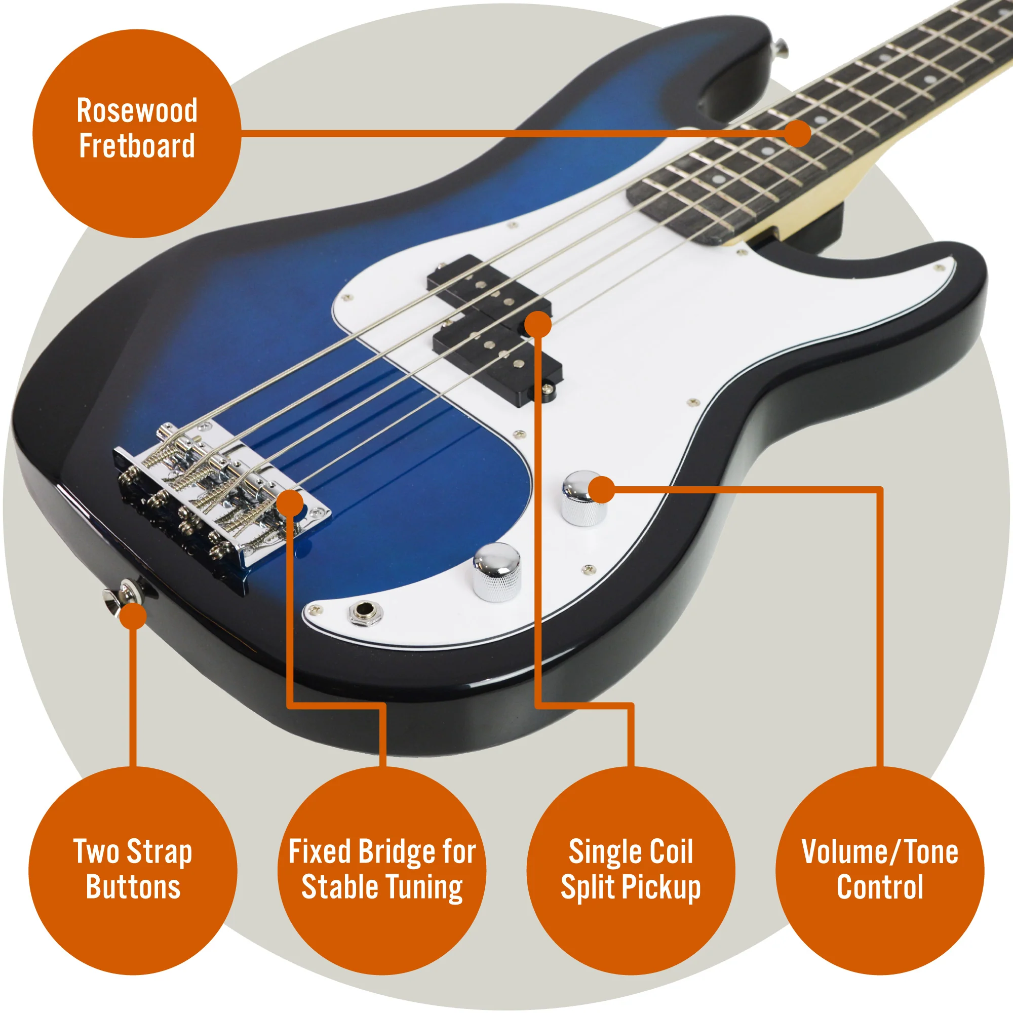 3rd Avenue Electric Bass Guitar Pack - Image 23