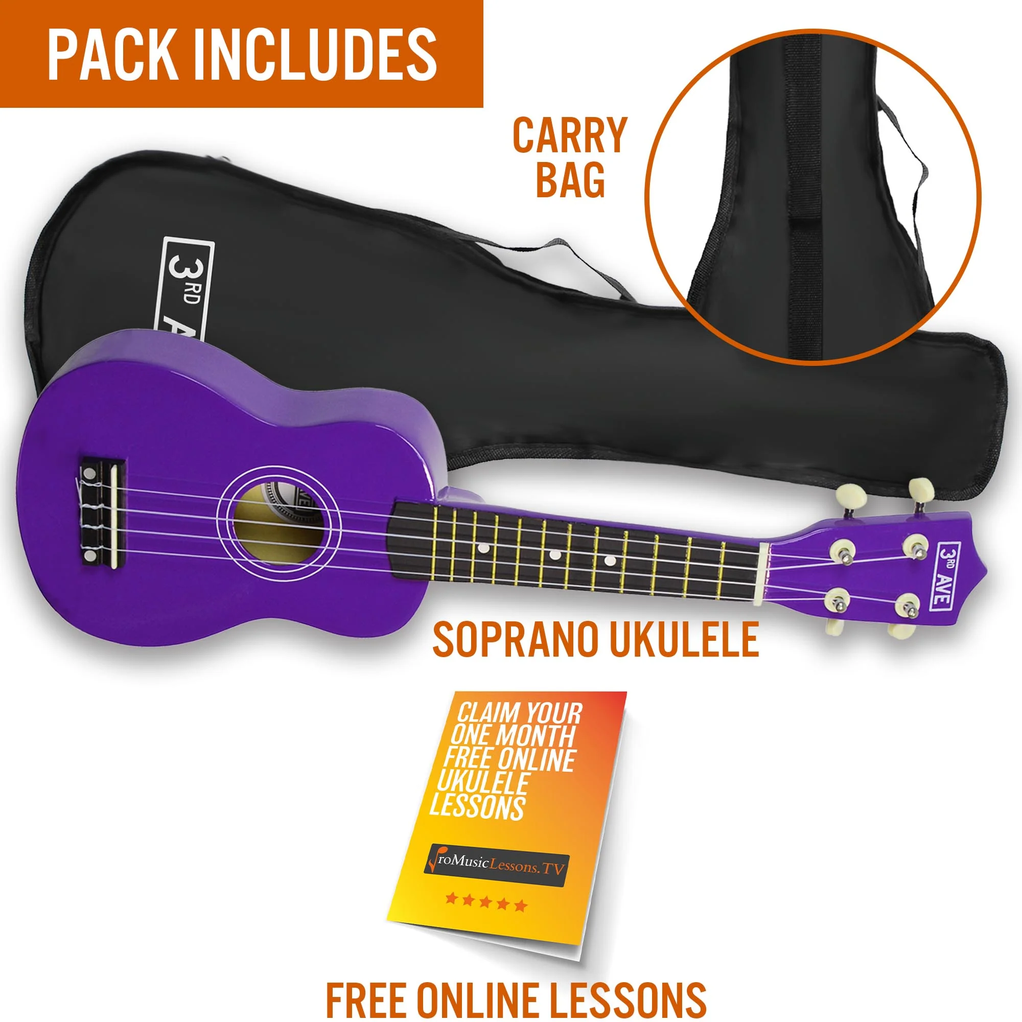3rd Avenue Soprano Ukulele with Bag - Image 14