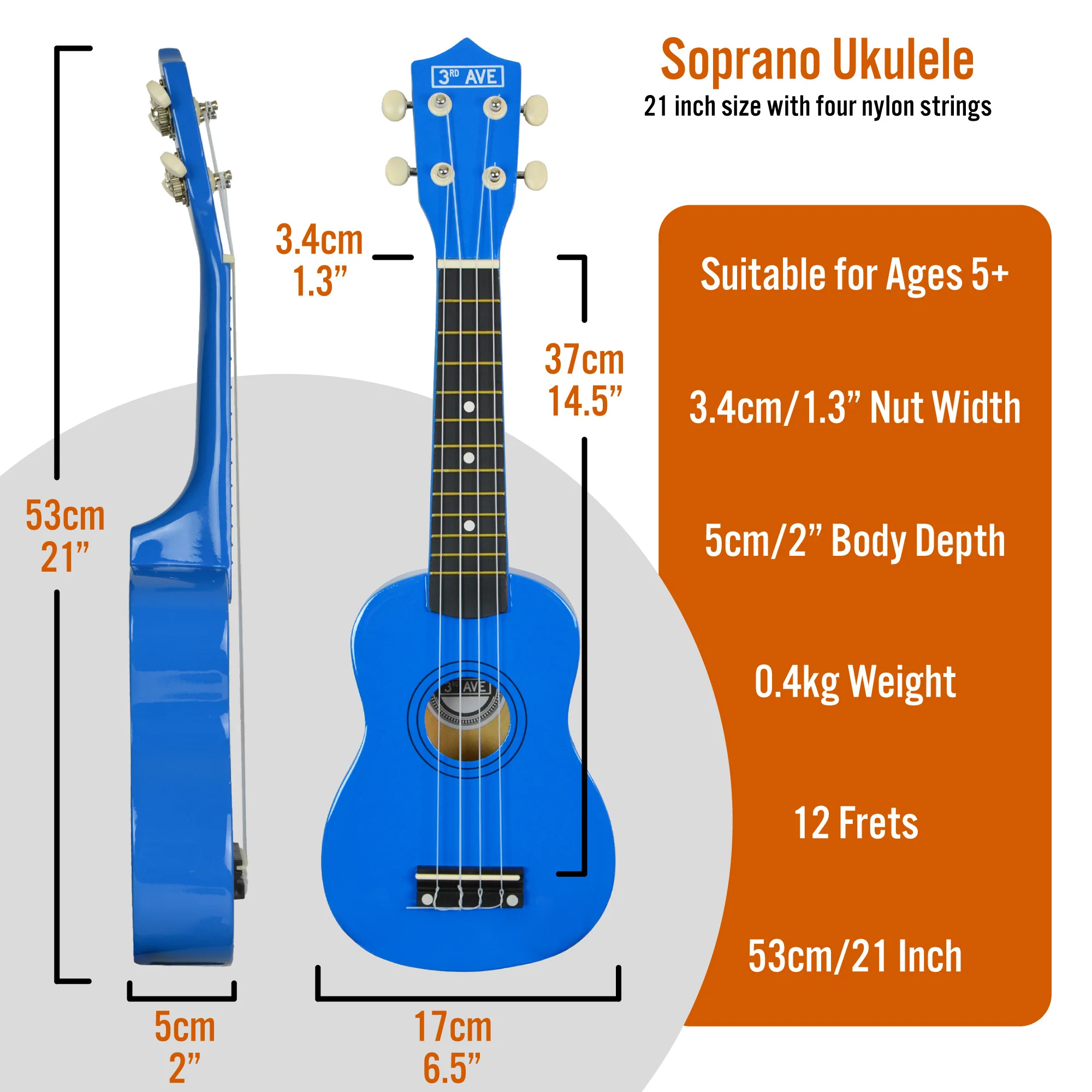 3rd Avenue Soprano Ukulele with Bag - Image 28