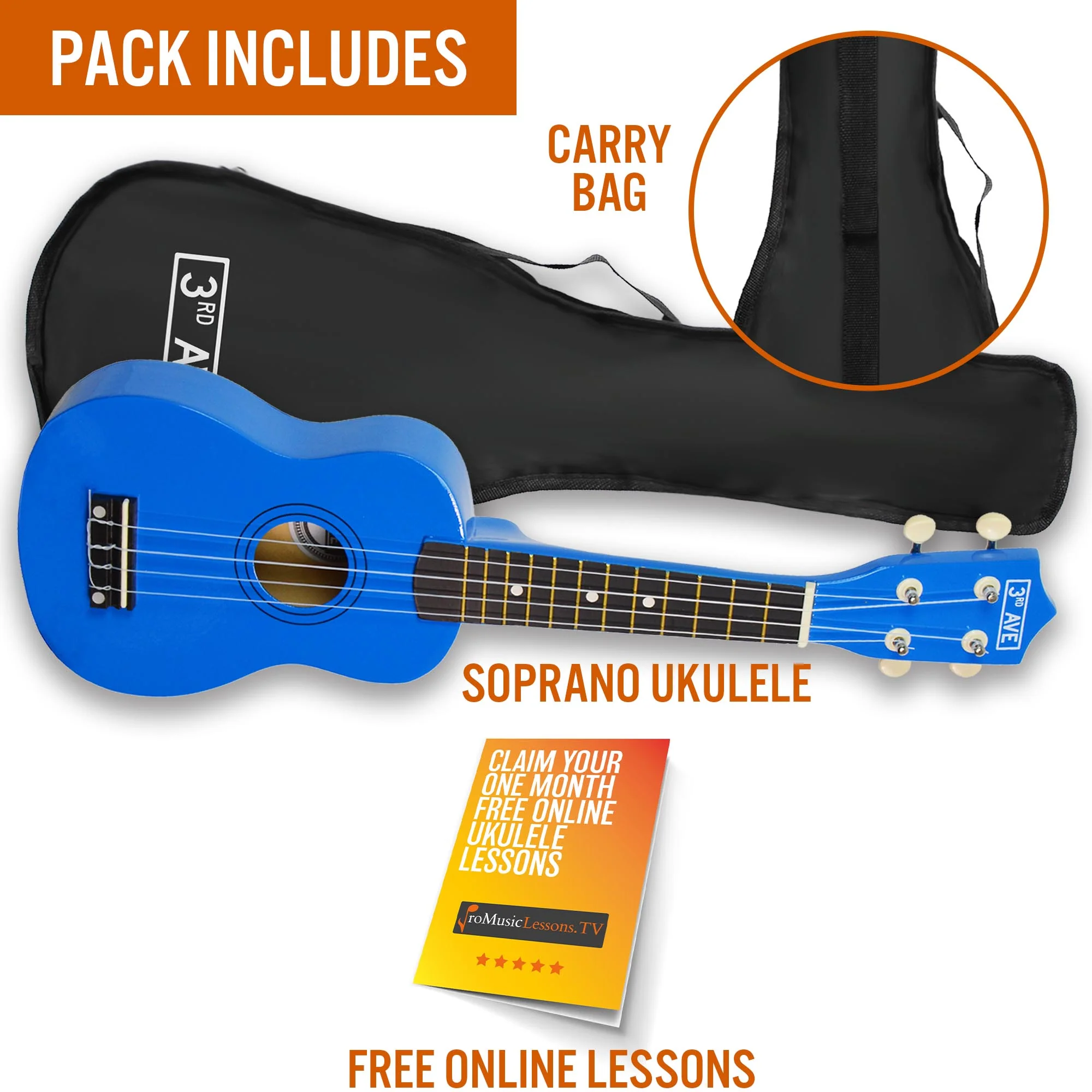 3rd Avenue Soprano Ukulele with Bag - Image 29