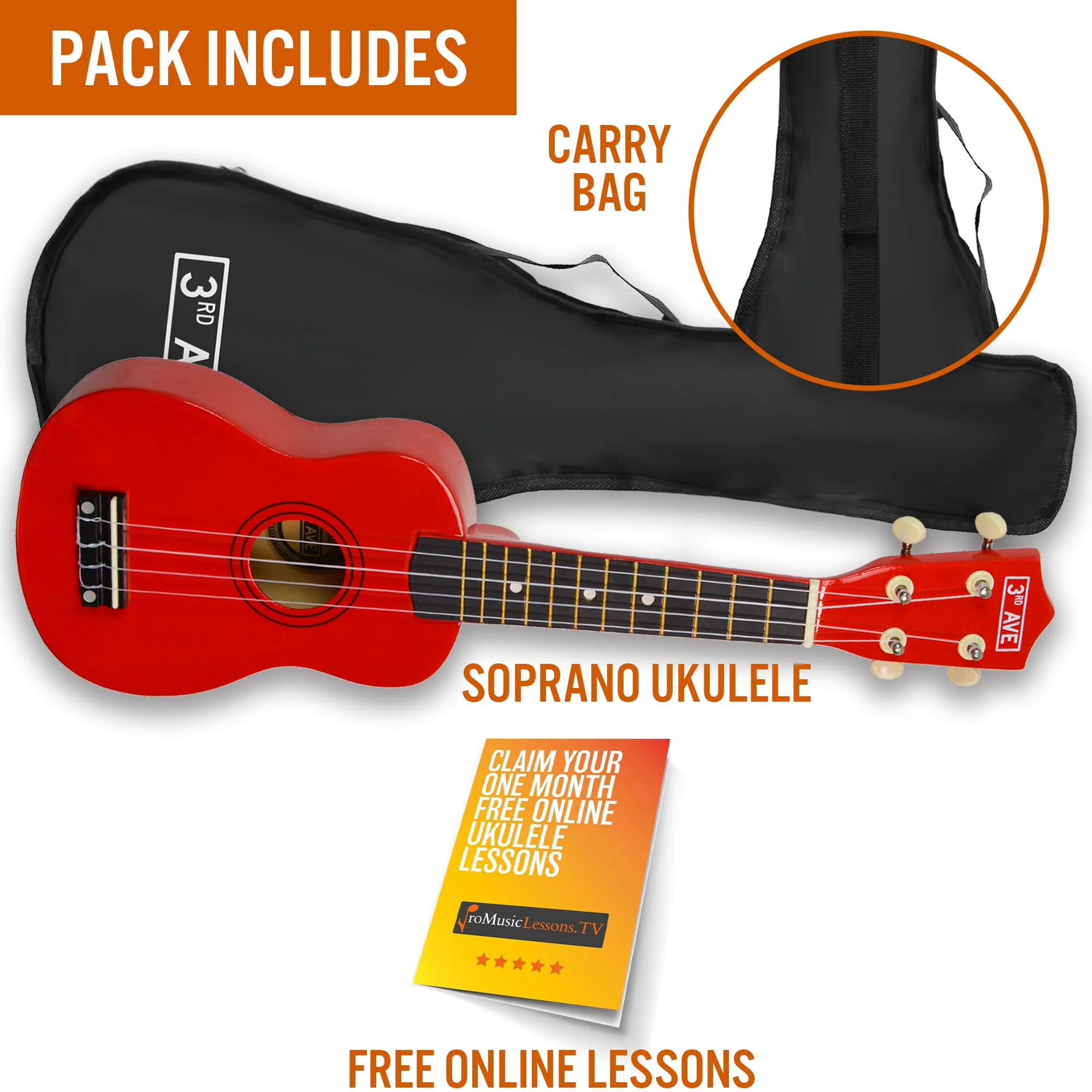 3rd Avenue Soprano Ukulele with Bag - Image 34