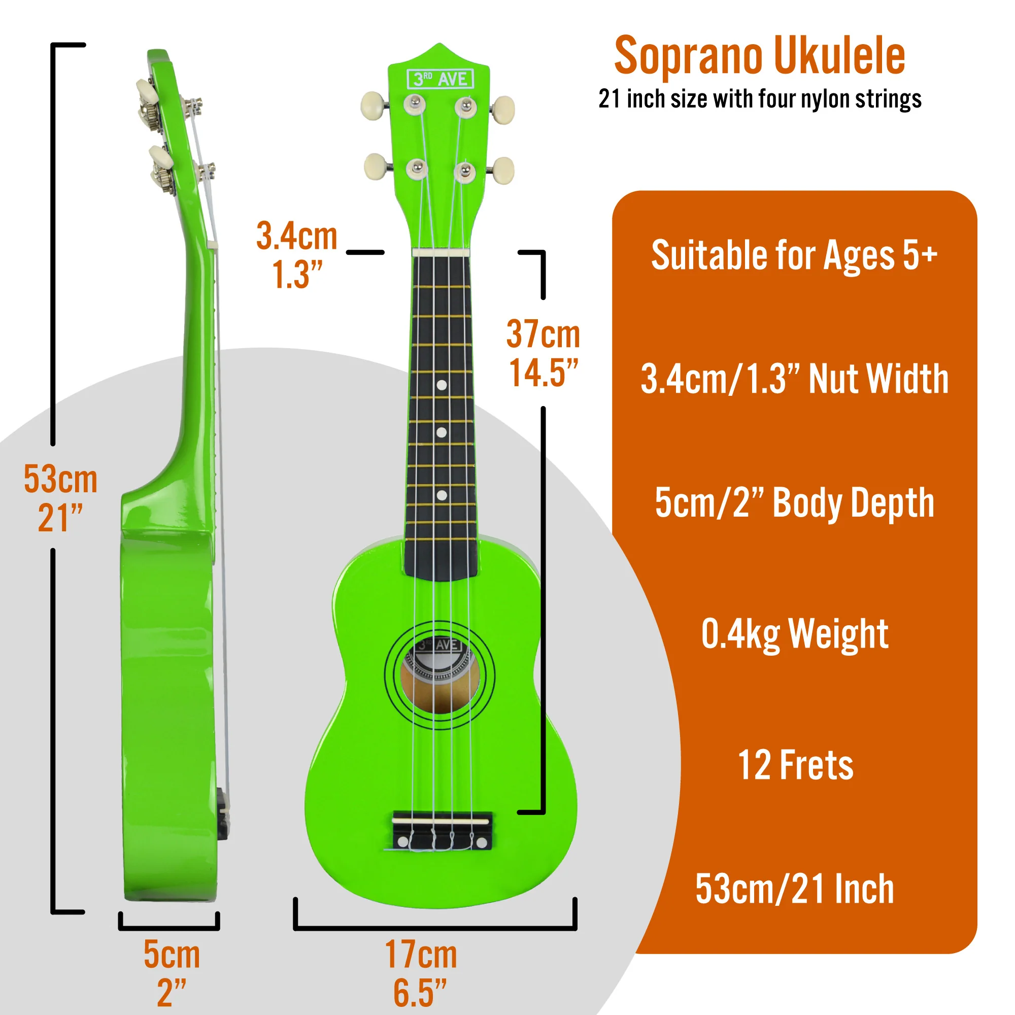 3rd Avenue Soprano Ukulele with Bag - Image 38