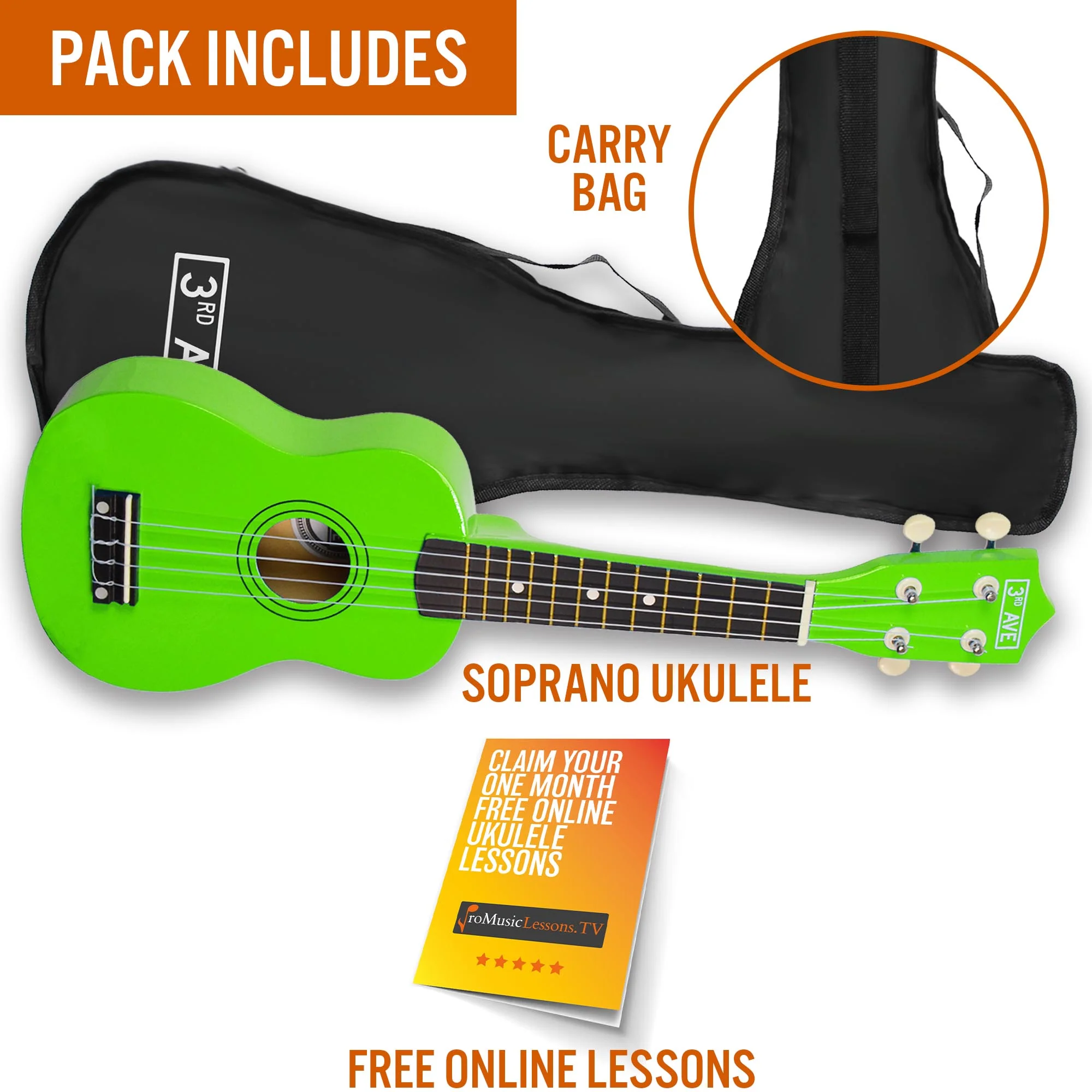 3rd Avenue Soprano Ukulele with Bag - Image 39