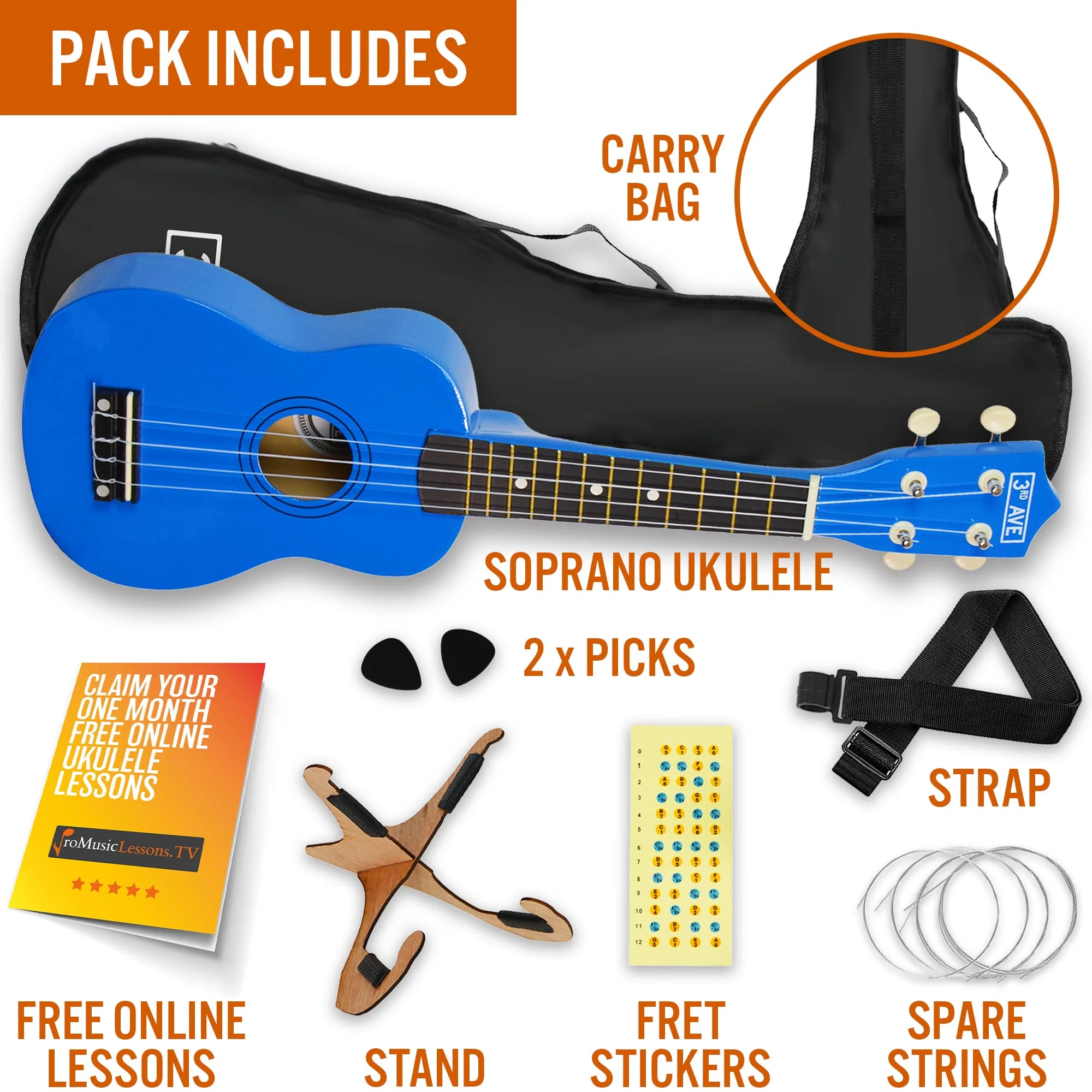3rd Avenue Soprano Ukulele Starter Pack - Image 22
