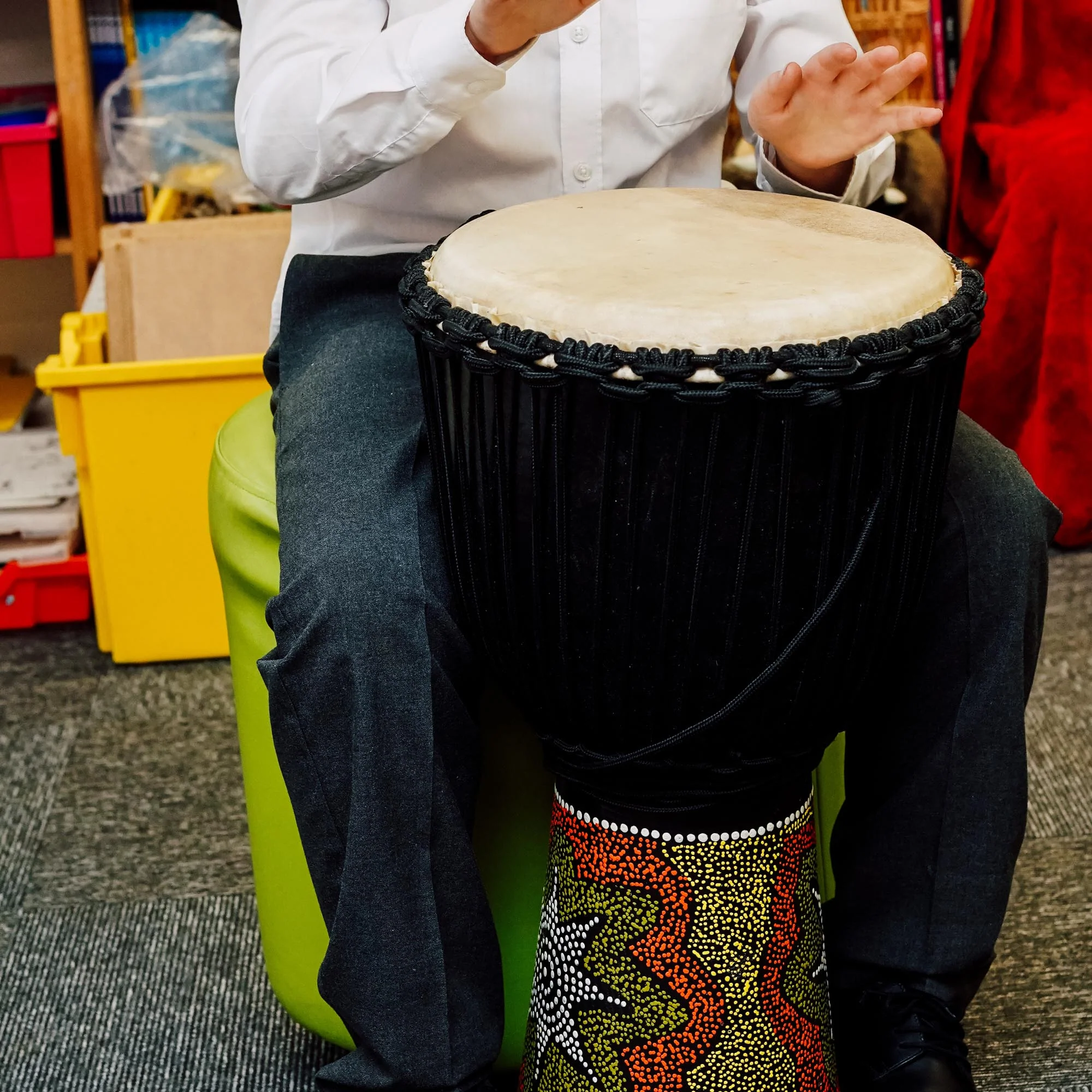 A-Star 10 inch Rope Tuned Painted Djembe - Image 6