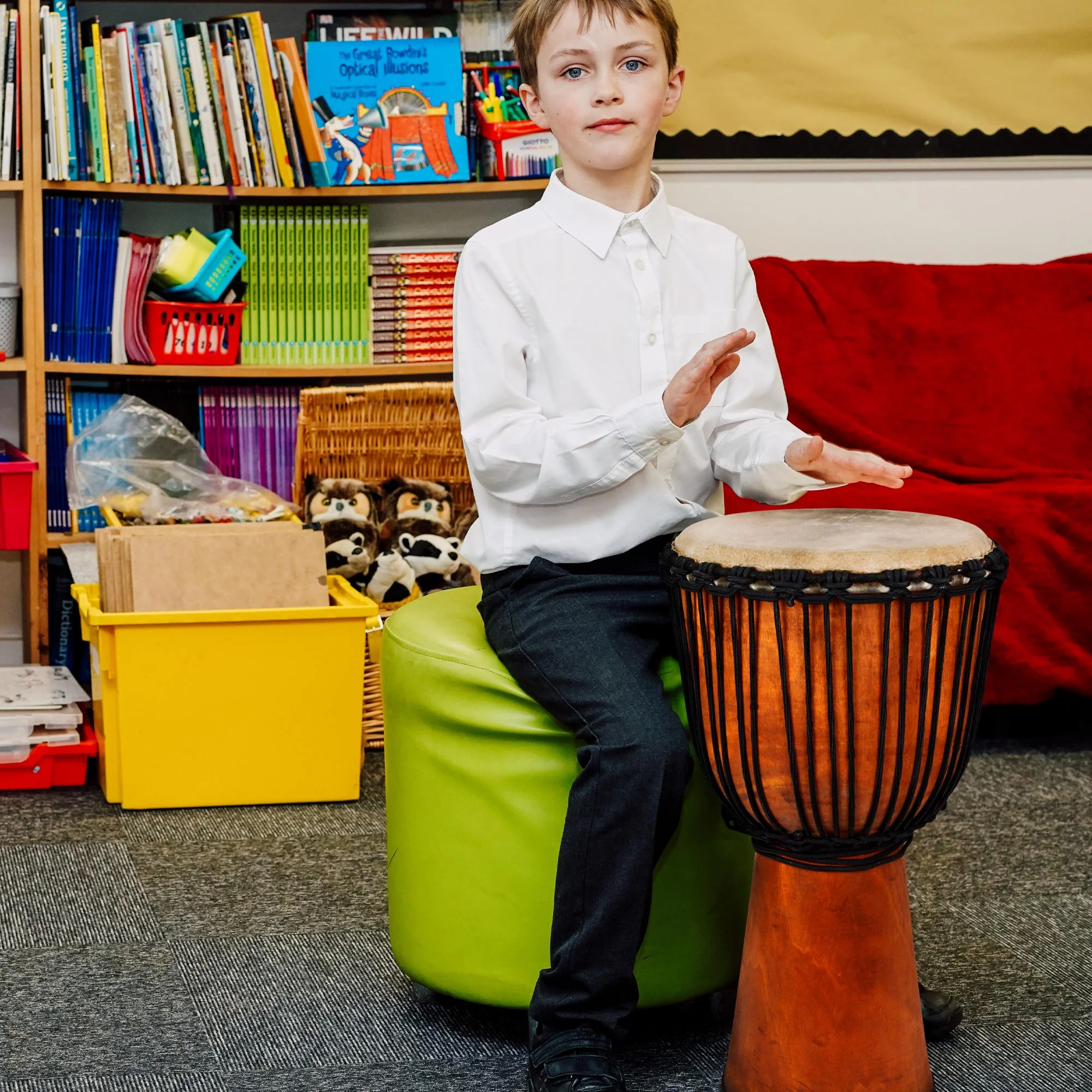 A-Star 12 Inch Rope Tuned Natural Djembe - Image 5