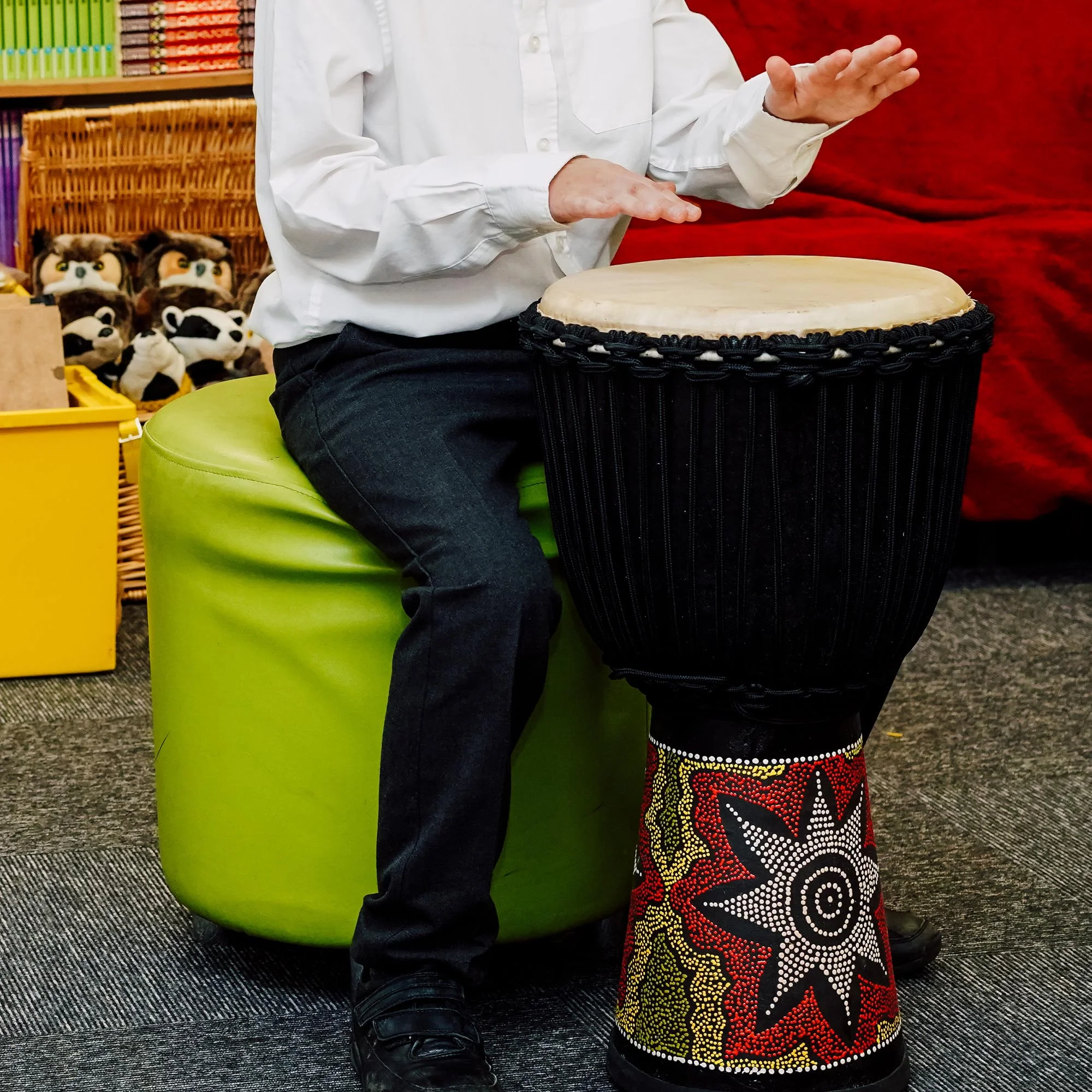 A-Star 12 Inch Rope Tuned Painted Djembe - Image 6