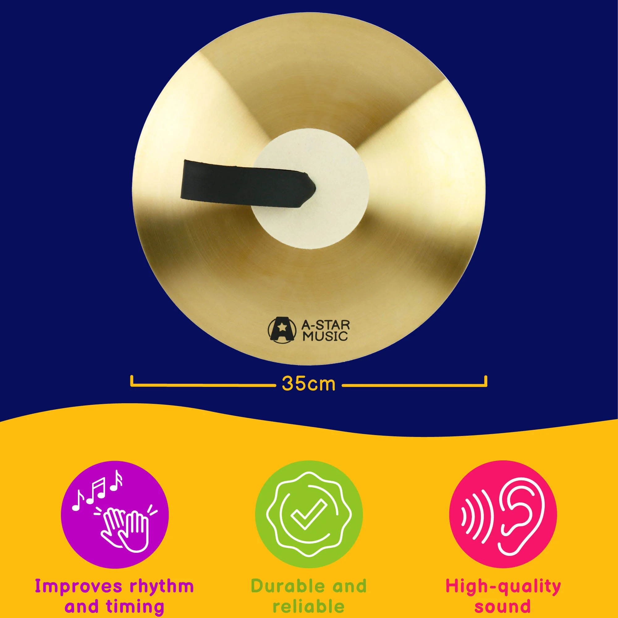 A-Star Brass Marching Cymbal Pair 14 Inch - Image 3