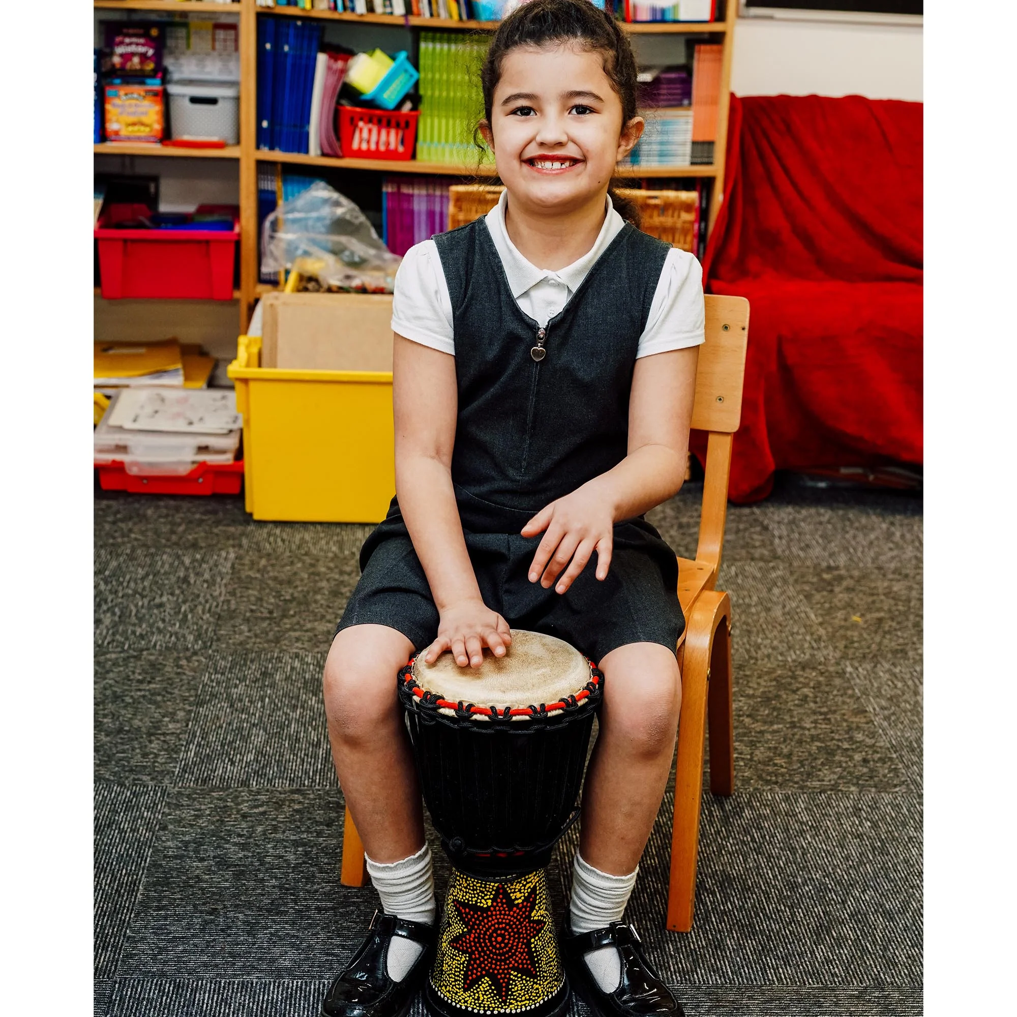 A-Star 7 inch Rope Tuned Painted Djembe - Image 4