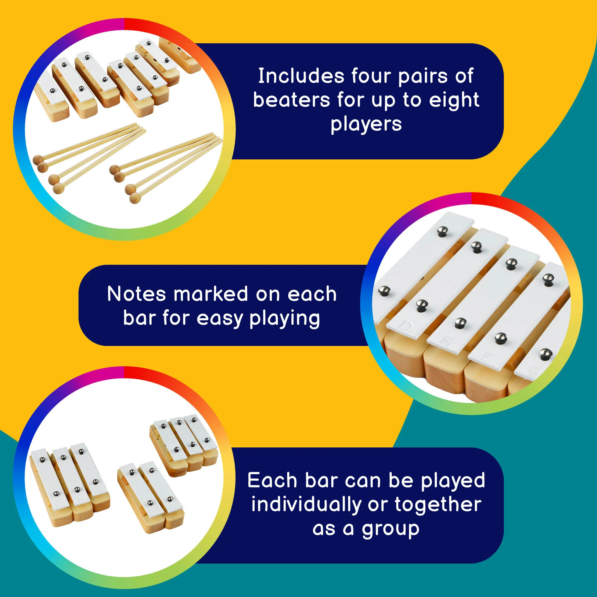 A-Star 8 Bar Wooden Chime Set - Image 3