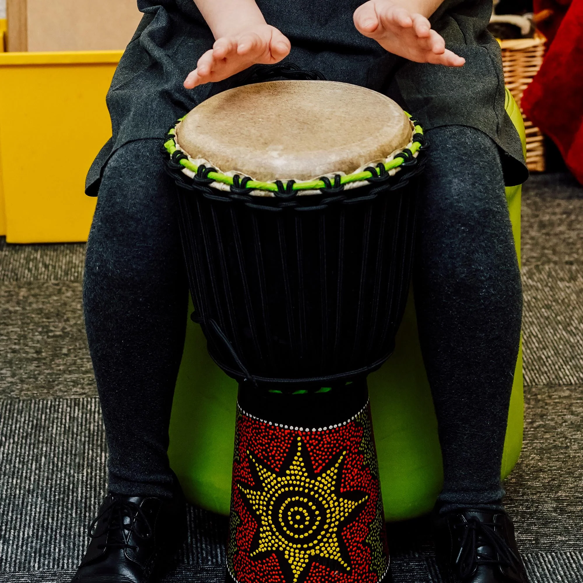 A-Star 8 inch Rope Tuned Painted Djembe - Image 6