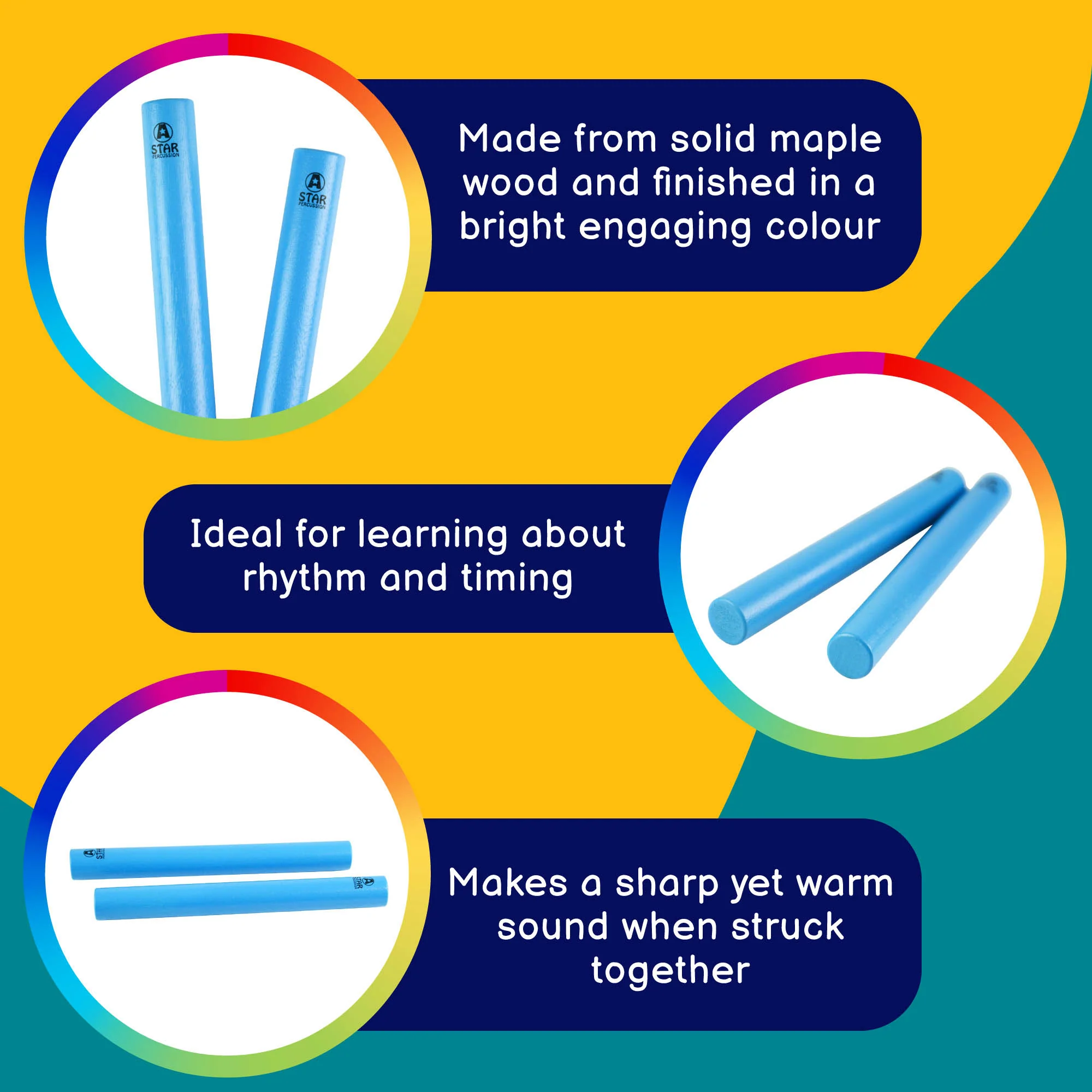 A-Star Coloured Claves - Image 3
