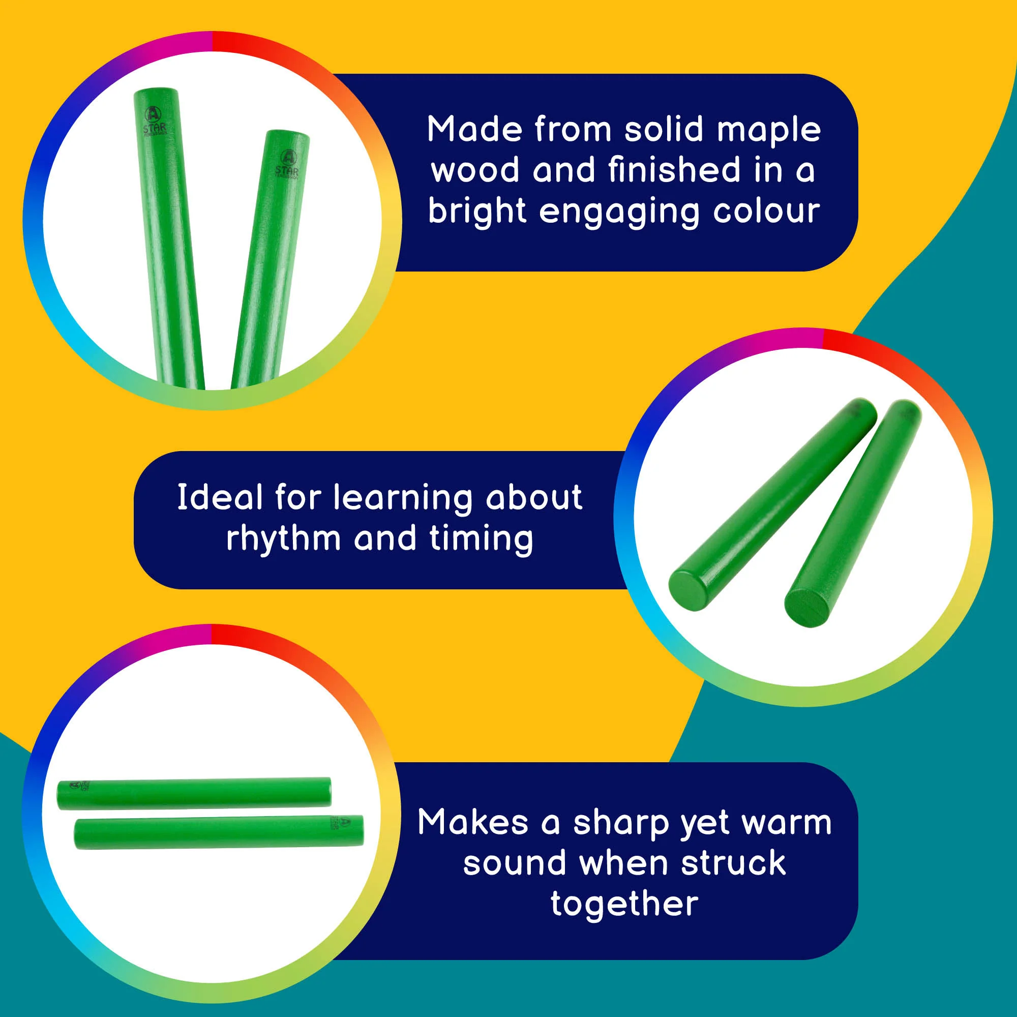 A-Star Coloured Claves - Image 7