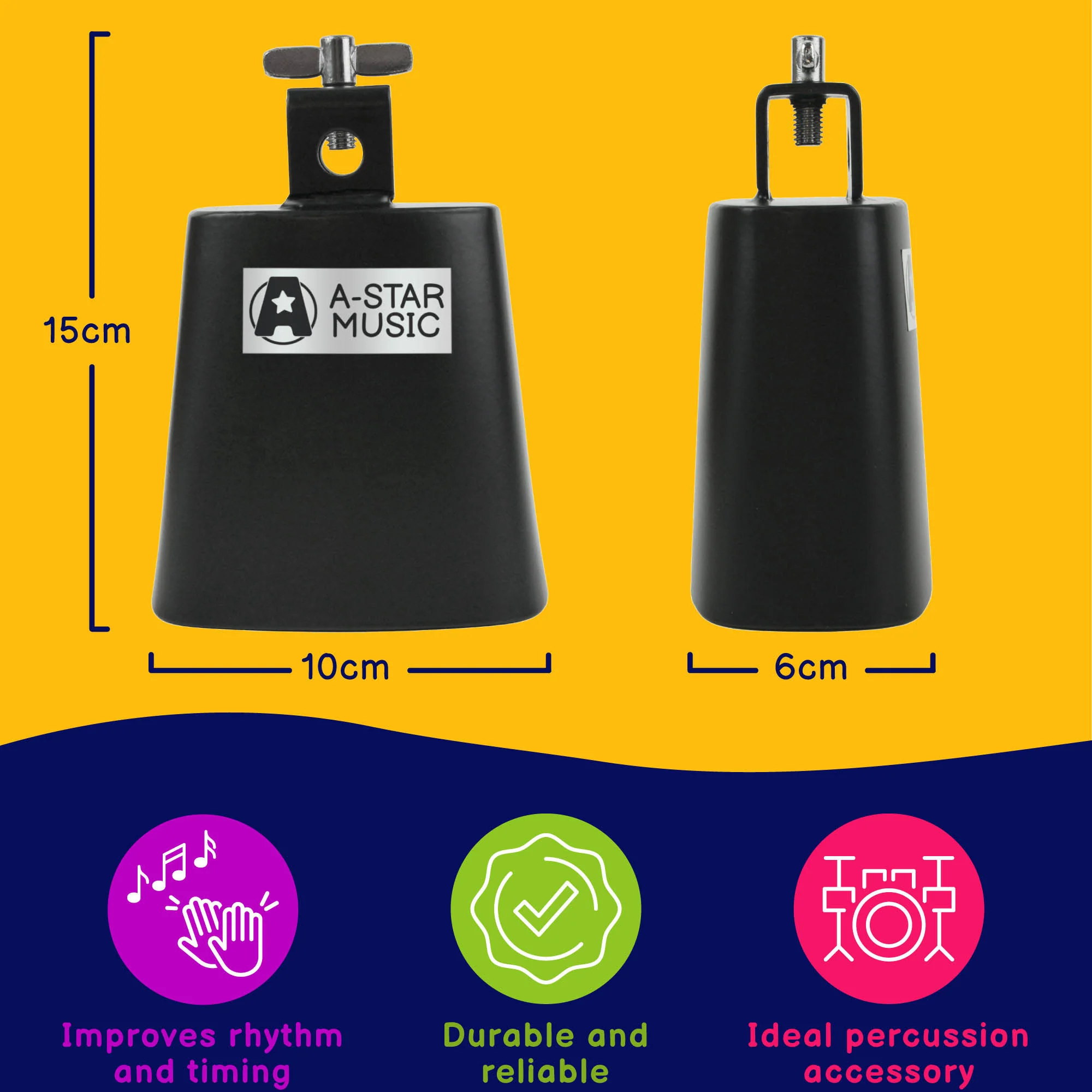 A-Star Cowbell 4 Inch - Image 3